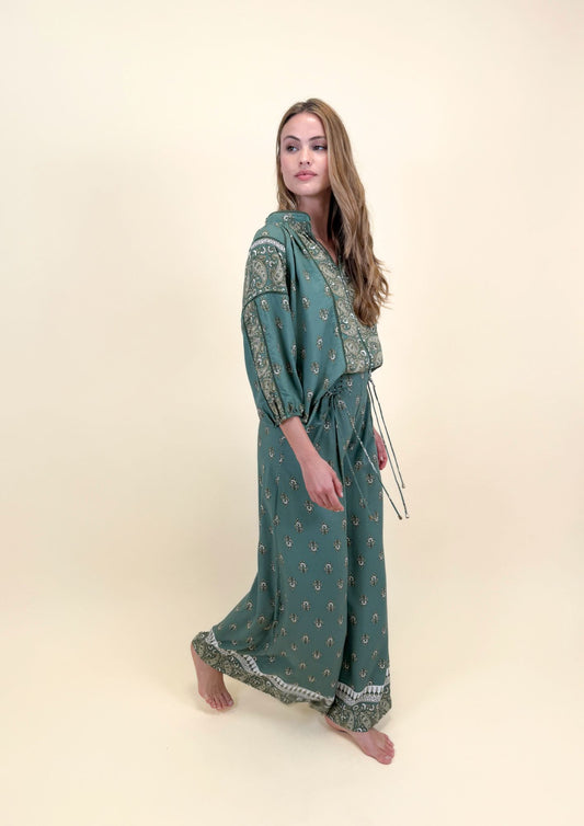 VIRIDIAN PRINT OPAL PANTS