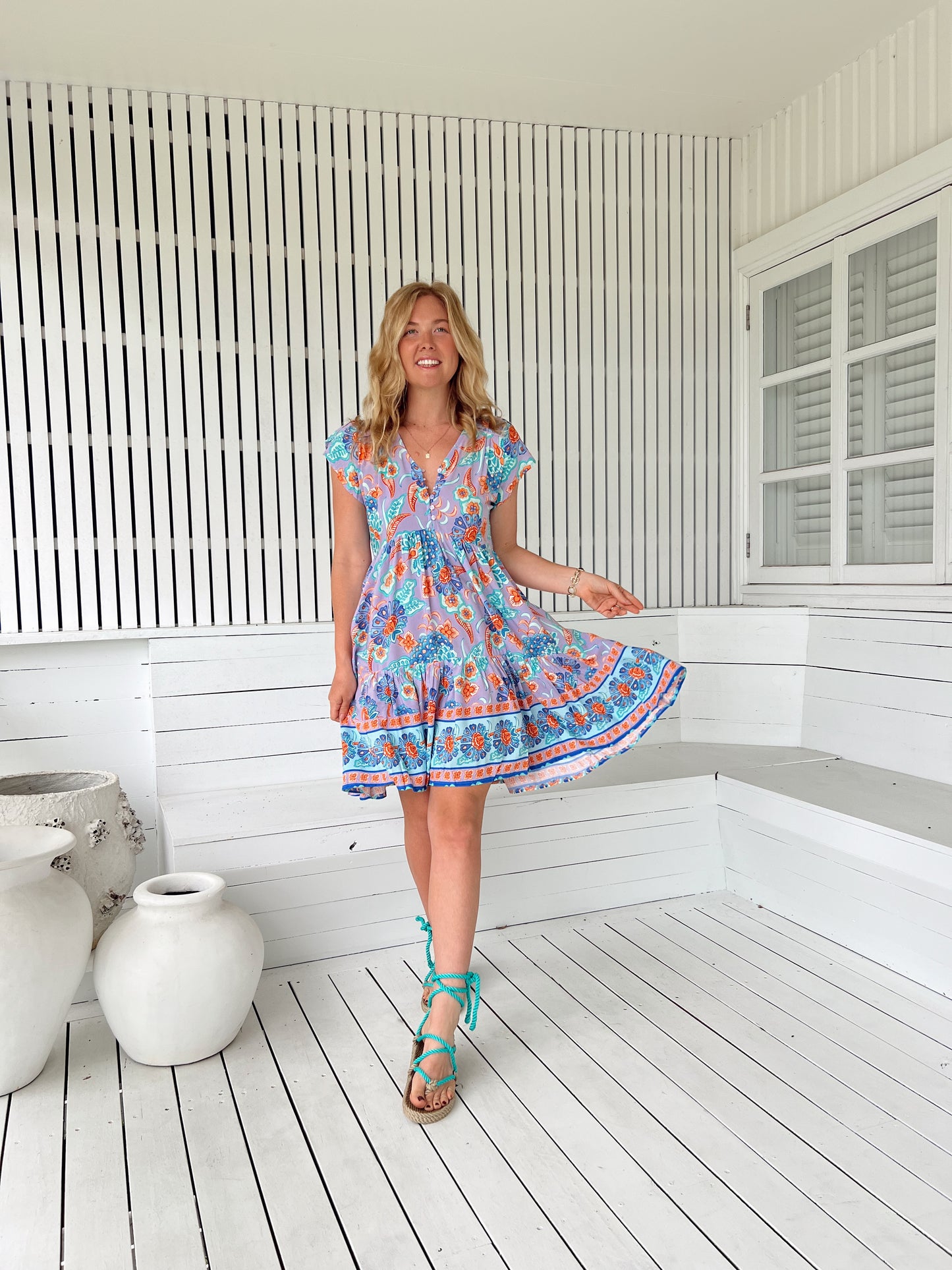 LONG ISLAND PRINT TRACEY DRESS