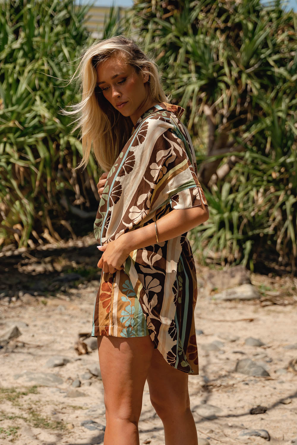CACAO MIST PRINT RIVER SHIRT
