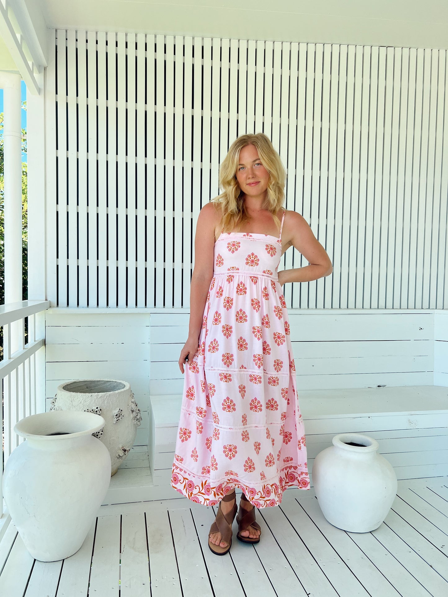 DESERT WILDFLOWERS PRINT HEIDI MIDI DRESS