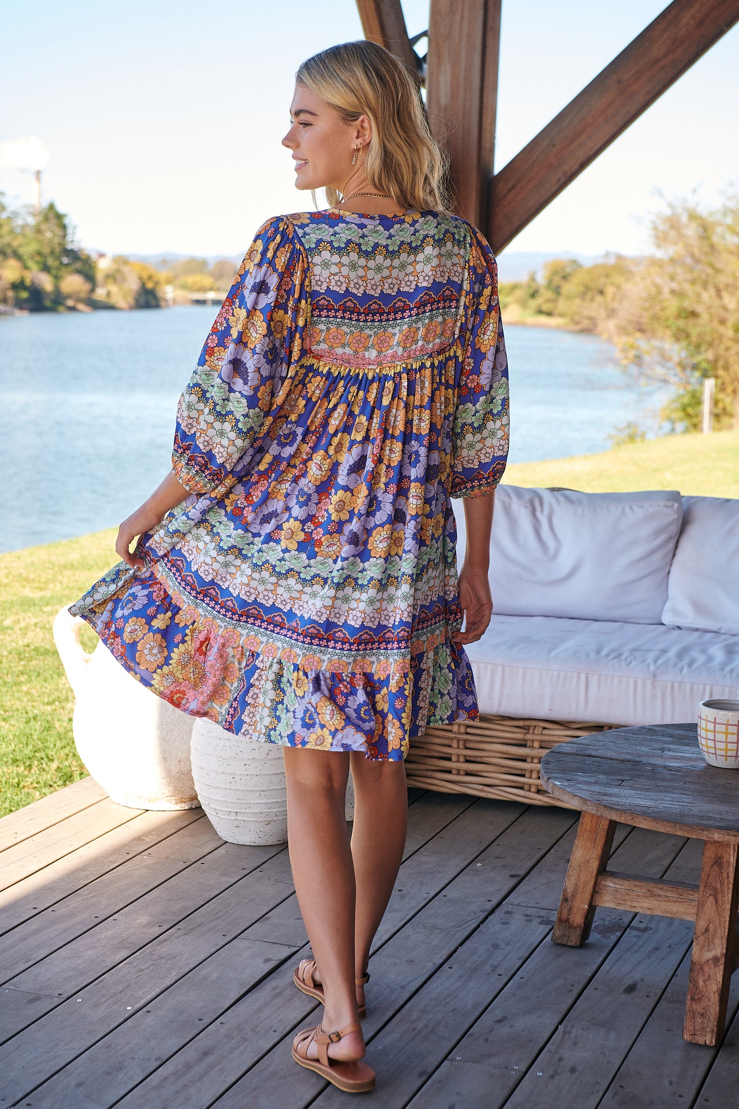 EDEN PRINT FRENCH MINI DRESS