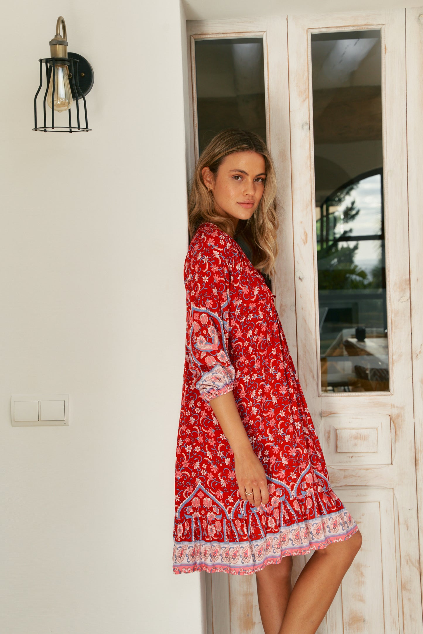RUBY ROUGE PRINT FRENCH DRESS