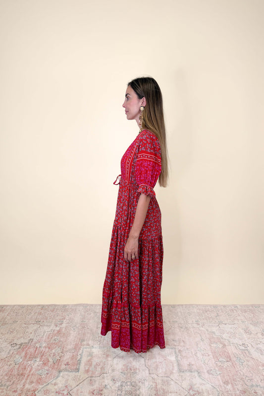 HIBISCUS PRINT LORENA MAXI DRESS
