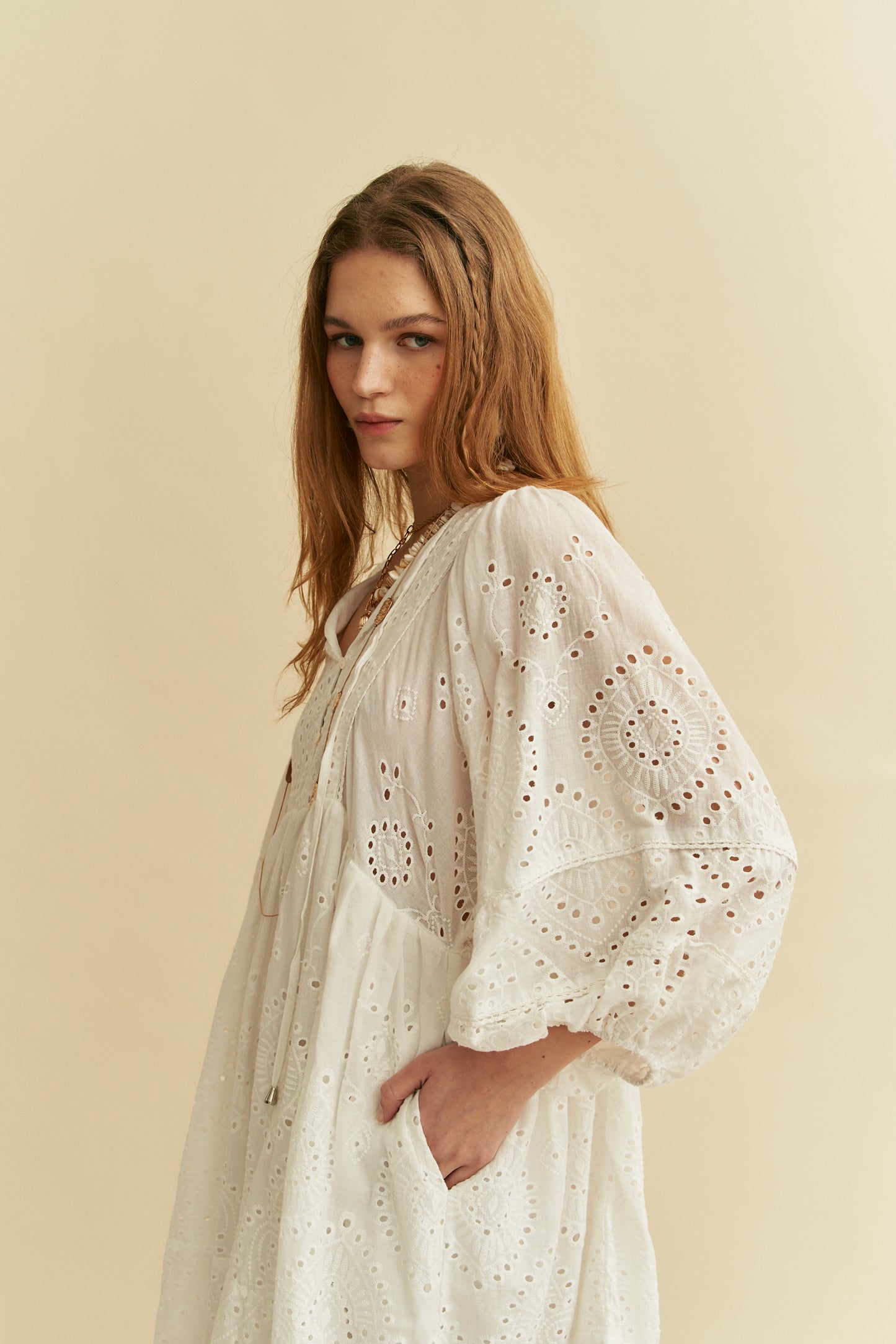 EMBROIDERED ADELA MIDI