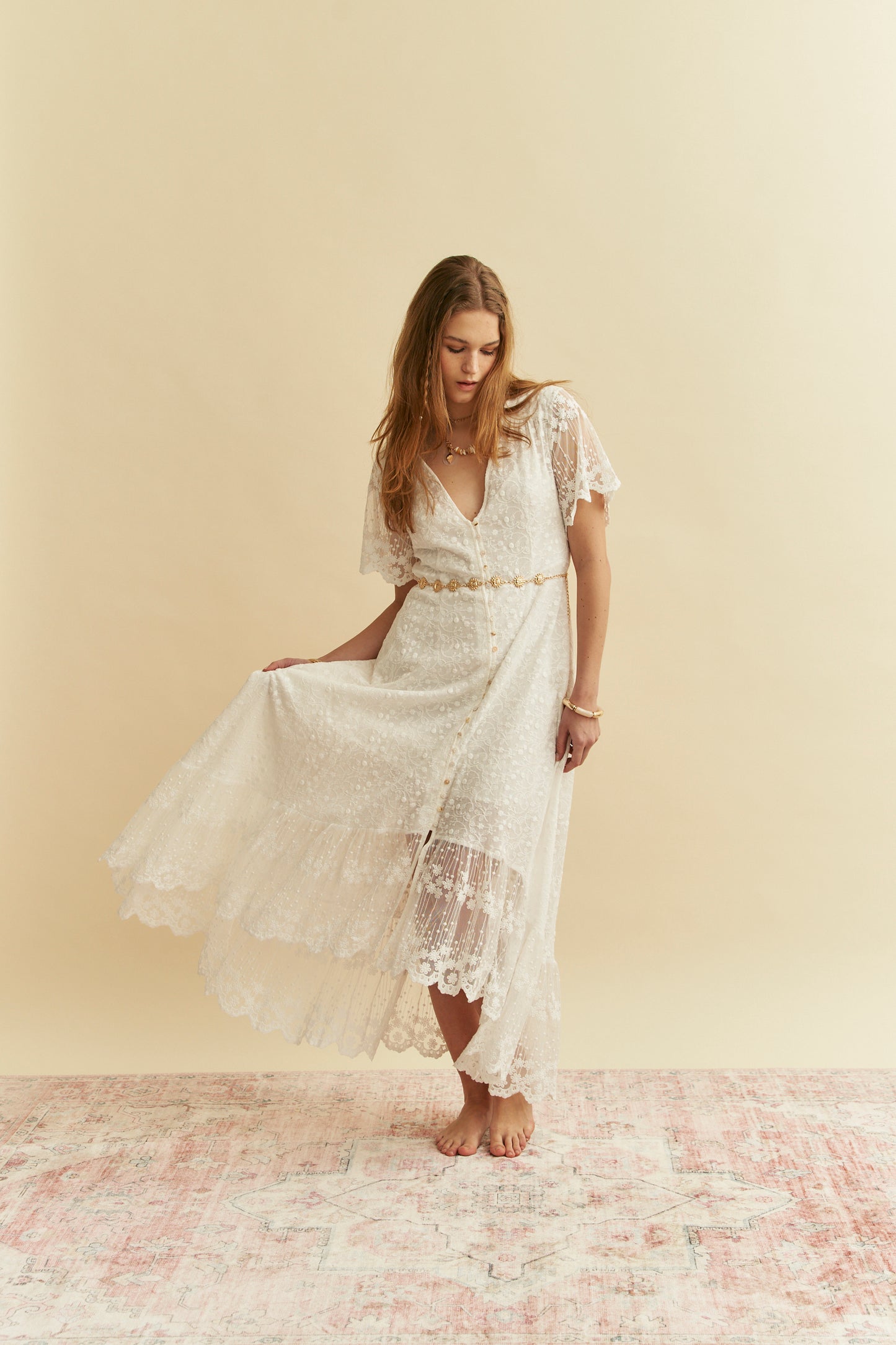 SNOW WHITE LACE ANGEL MAXI DRESS