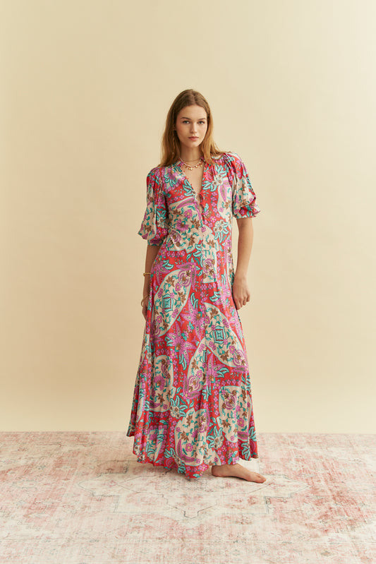 BAPTISTE PRINT DELMAR MAXI DRESS