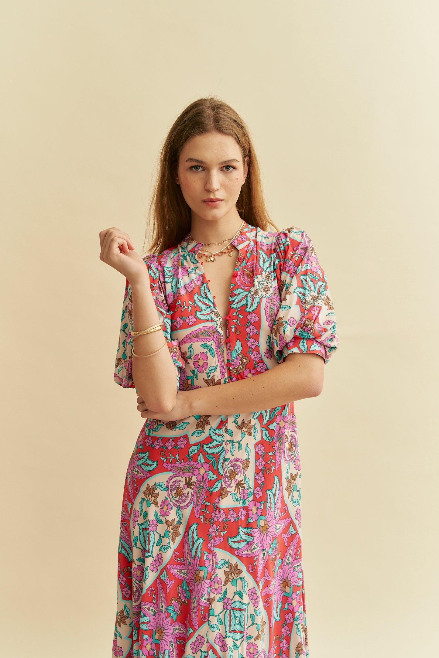 BAPTISTE PRINT DELMAR MAXI DRESS