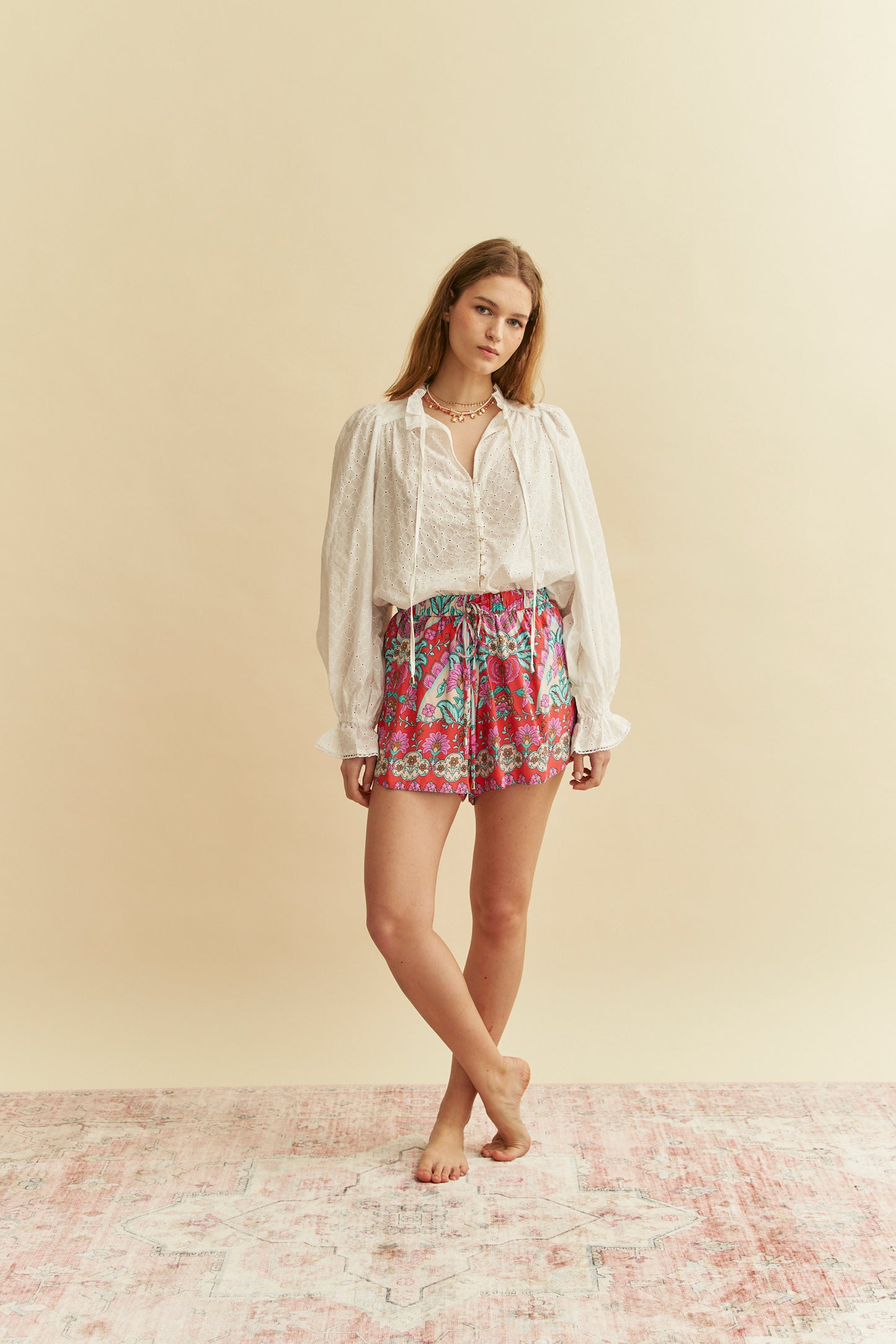 EMBROIDERED WHITE TATIANA BLOUSE
