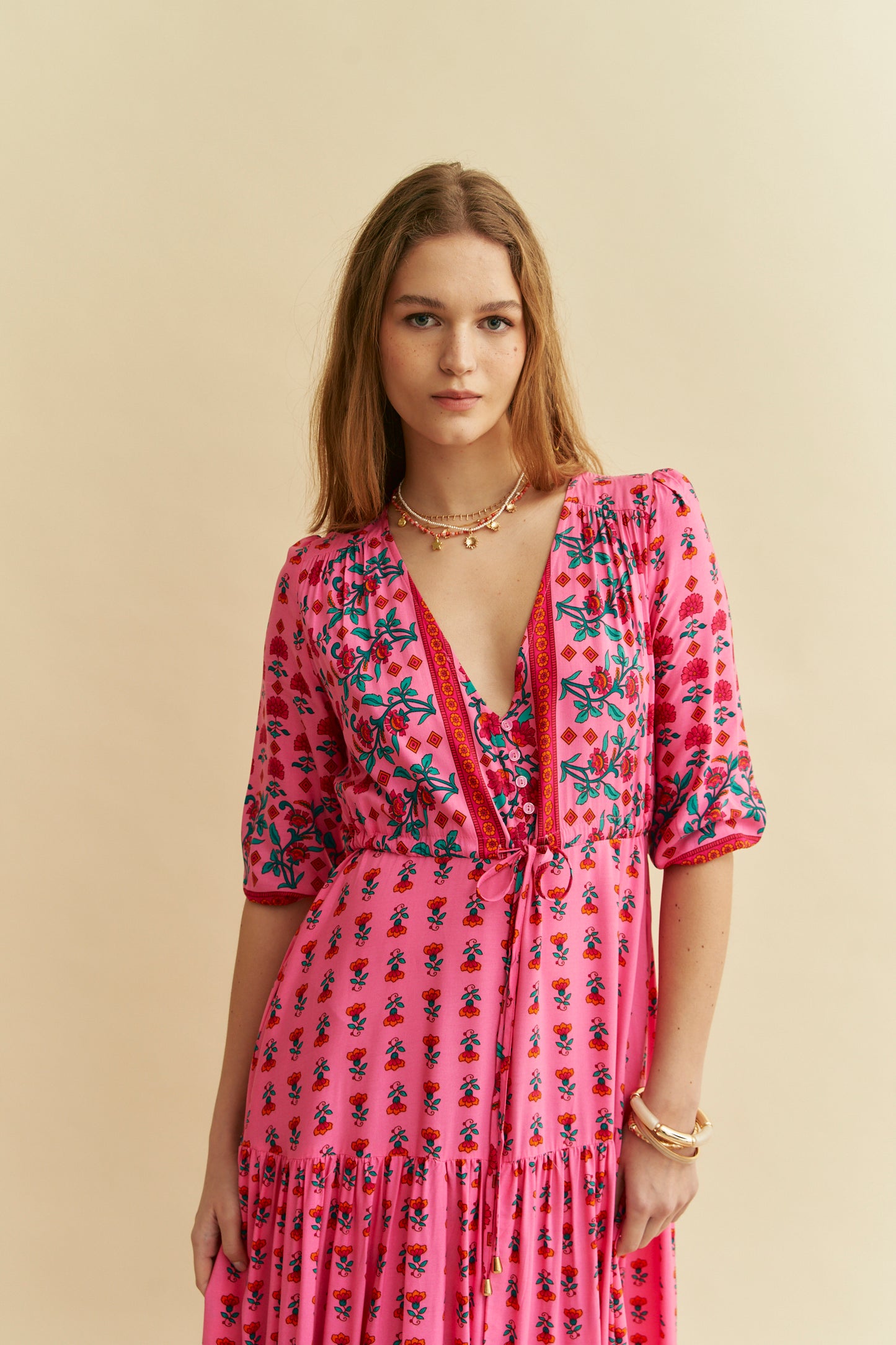 RASPBERRY ROMANCE PRINT TESSA MAXI