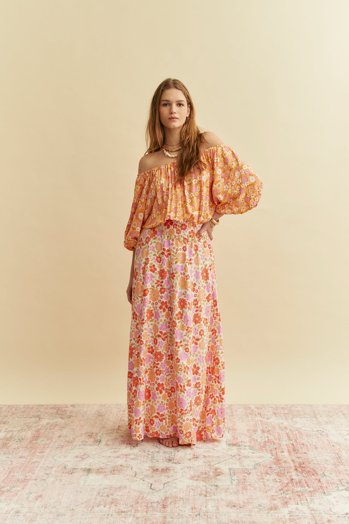 CRYSTAL PRINT HALLIE MAXI DRESS