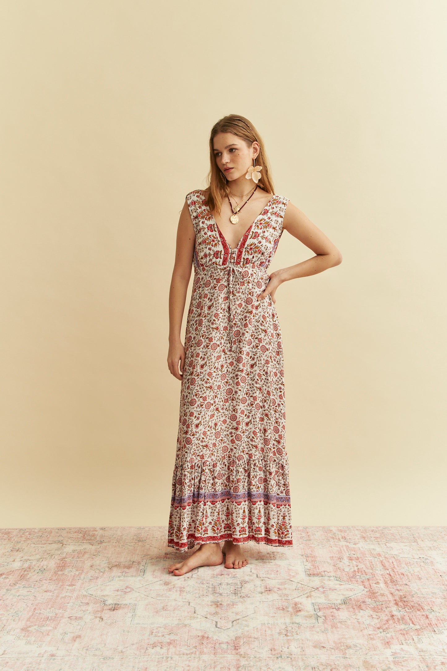 LOVE LETTERS PRINT ESMIE MAXI DRESS