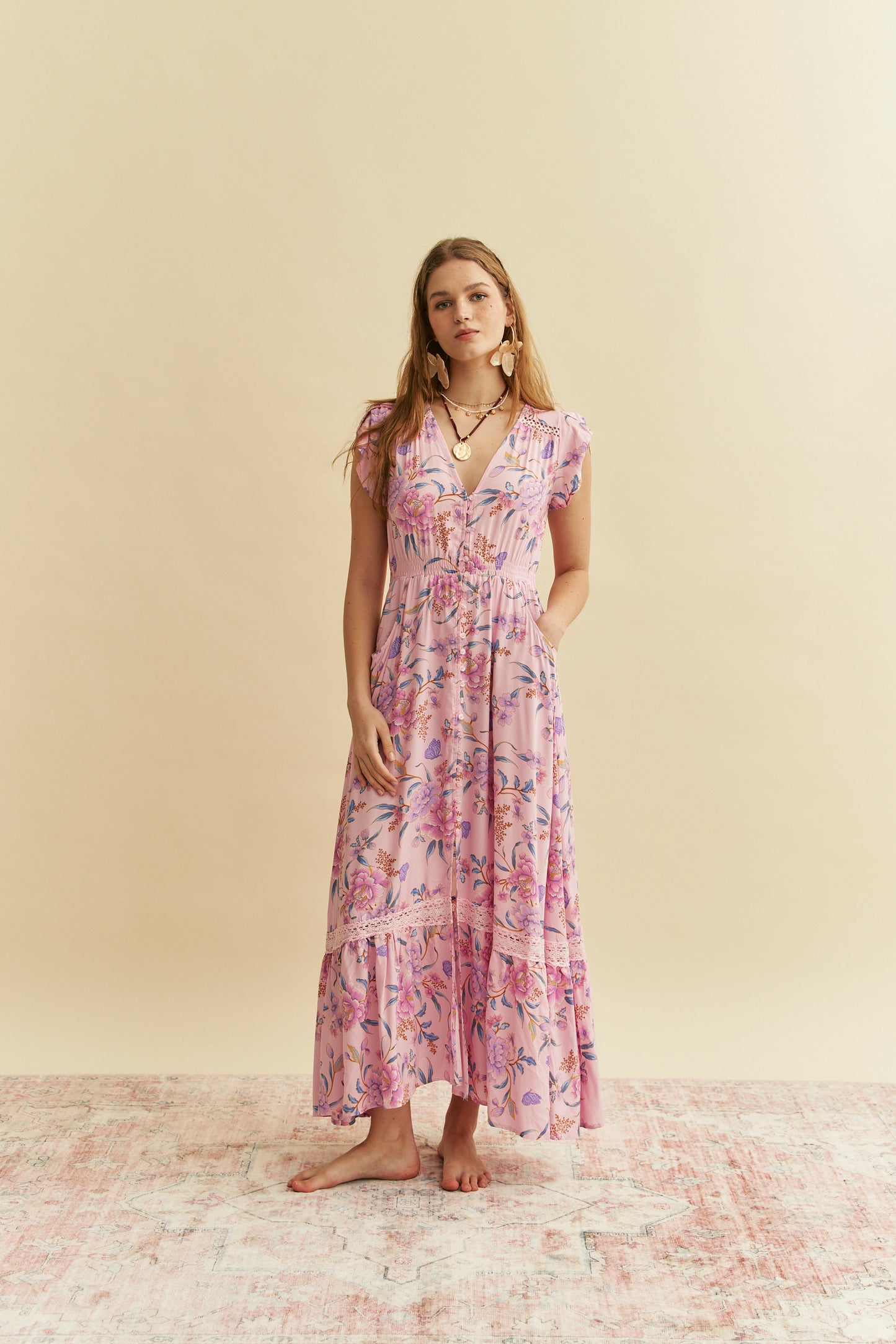 ENCHANTED BLOOMS PRINT CARMEN MAXI