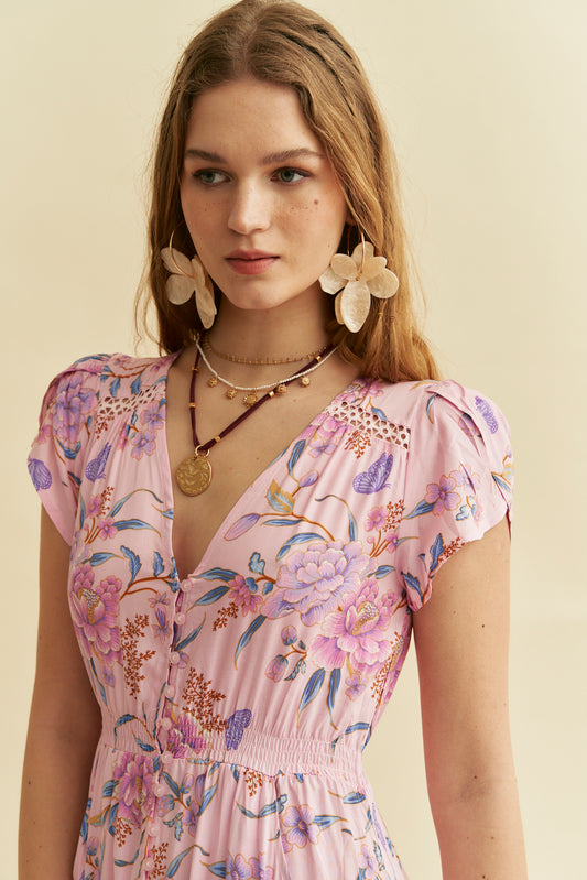 ENCHANTED BLOOMS PRINT CARMEN MAXI