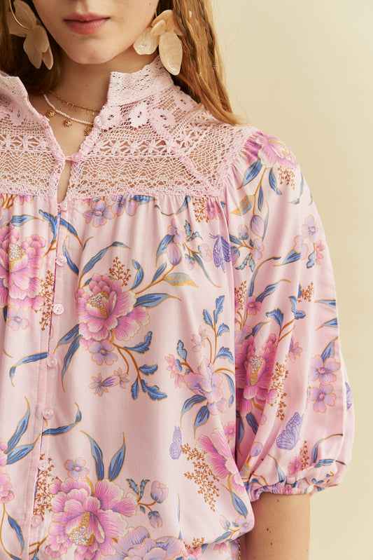 ENCHANTED BLOOMS PRINT FLORENCE BLOUSE