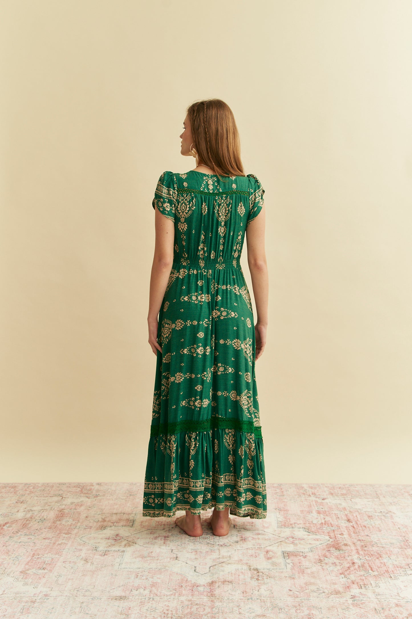 KIVA PRINT CARMEN MAXI DRESS