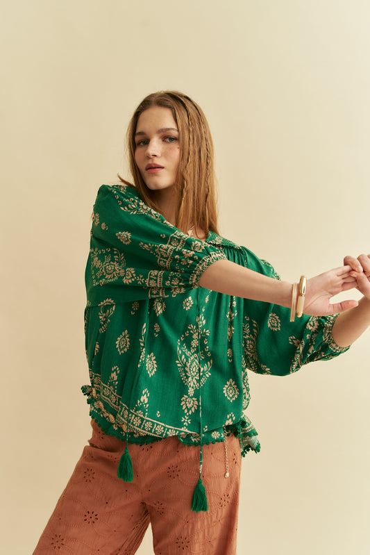 KIVA PRINT RUE TOP