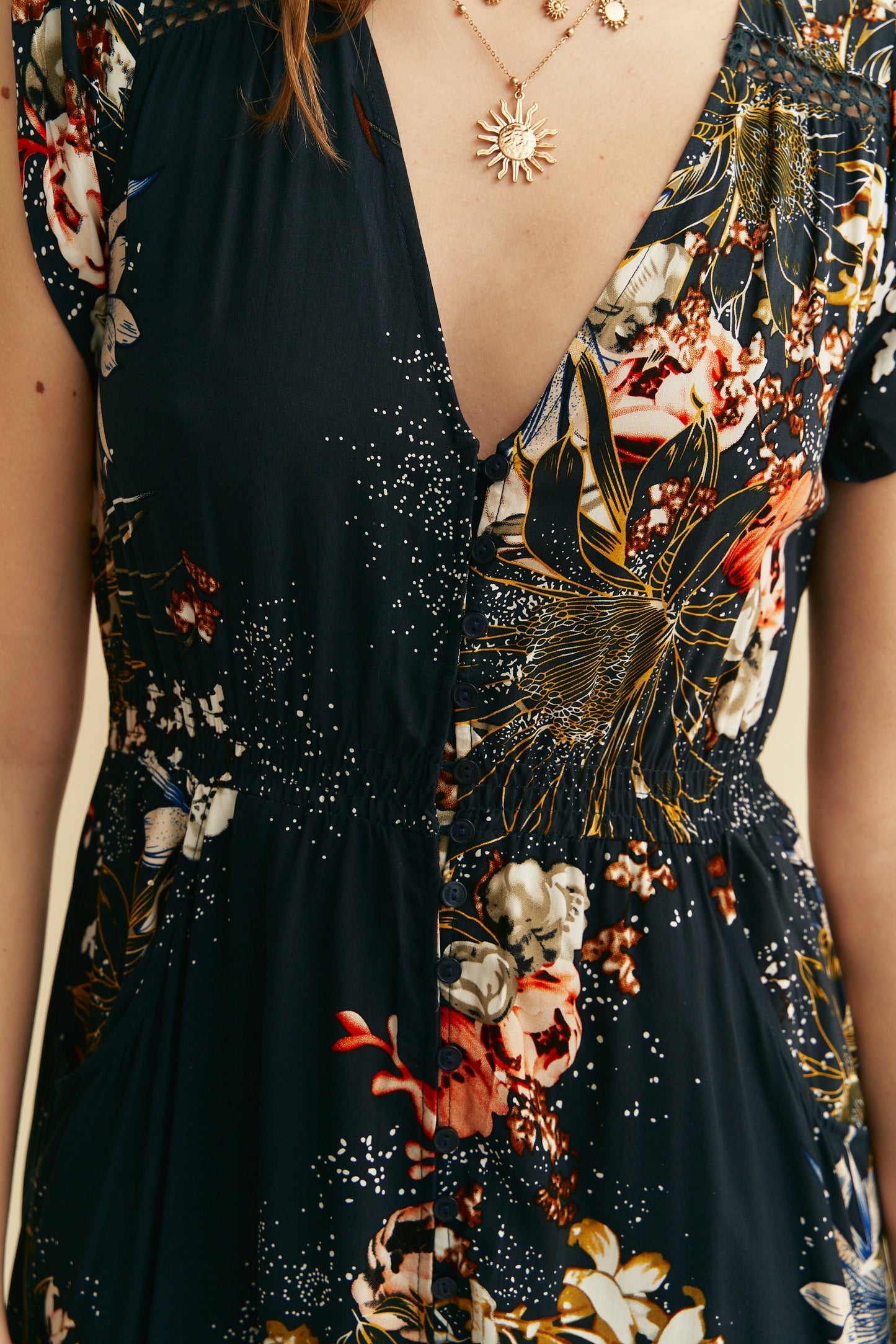 FLOWERBOMB PRINT CARMEN MAXI DRESS