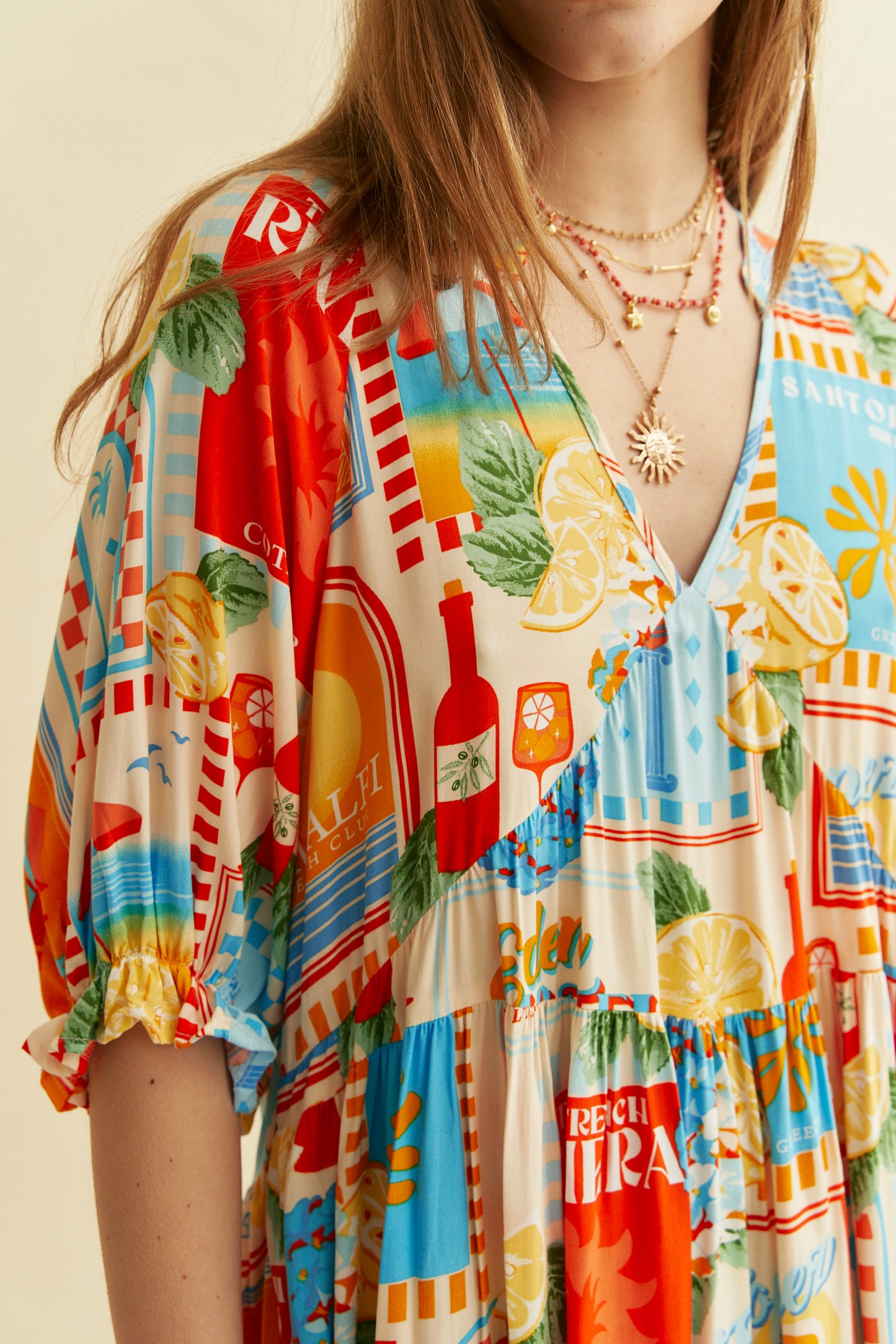 SUN LOUNGER PRINT PETAL MINI DRESS