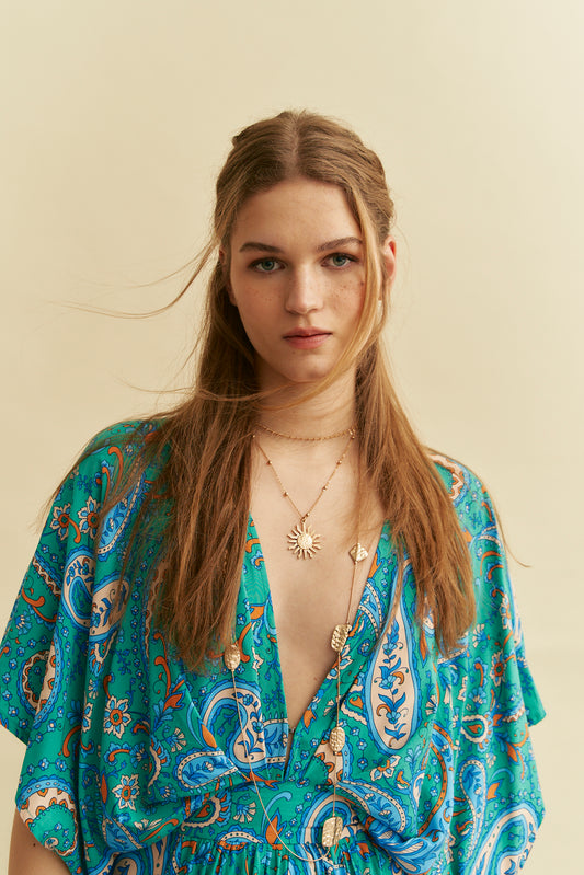 RUMOURS PRINT FIELDS MAXI DRESS