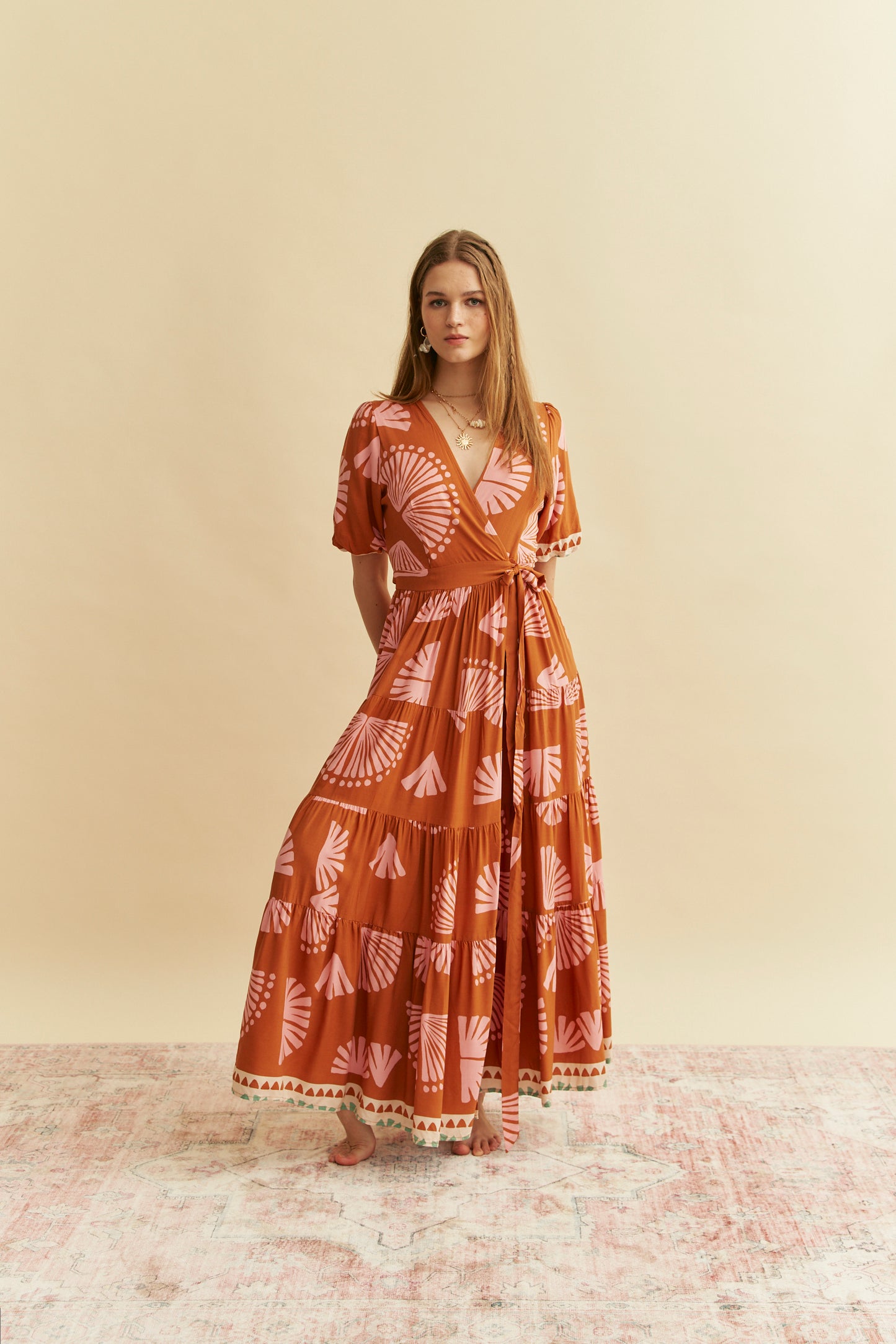 SUGA PRINT MADDI WRAP DRESS