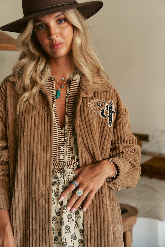 TEXAS CHORD SHIRT JACKET TOFFEE