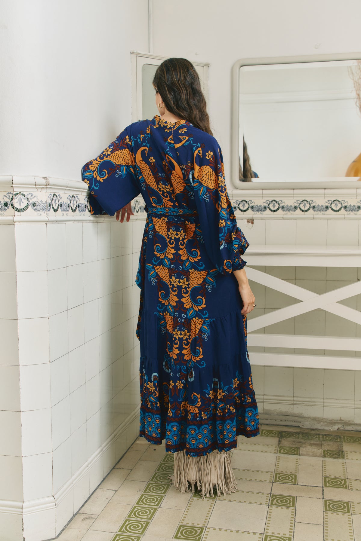 MOON DANCE PRINT CRYSTAL MAXI