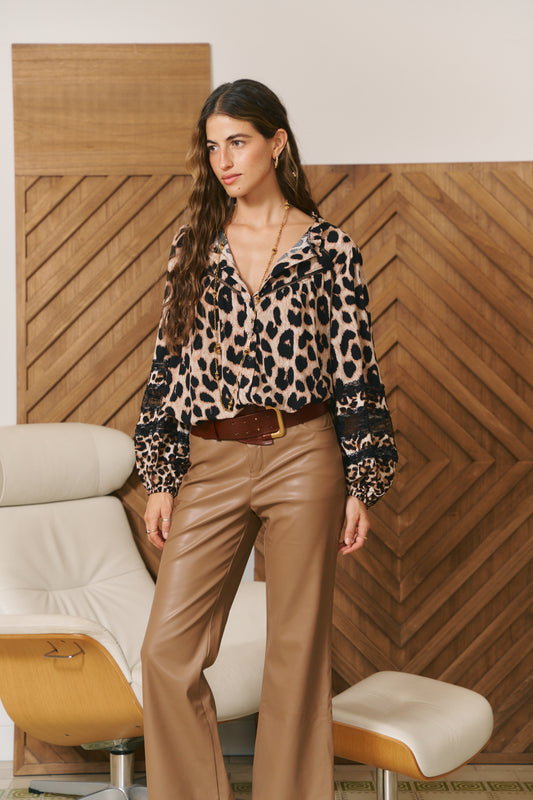 UNTAMED PRINT ELIZA BLOUSE
