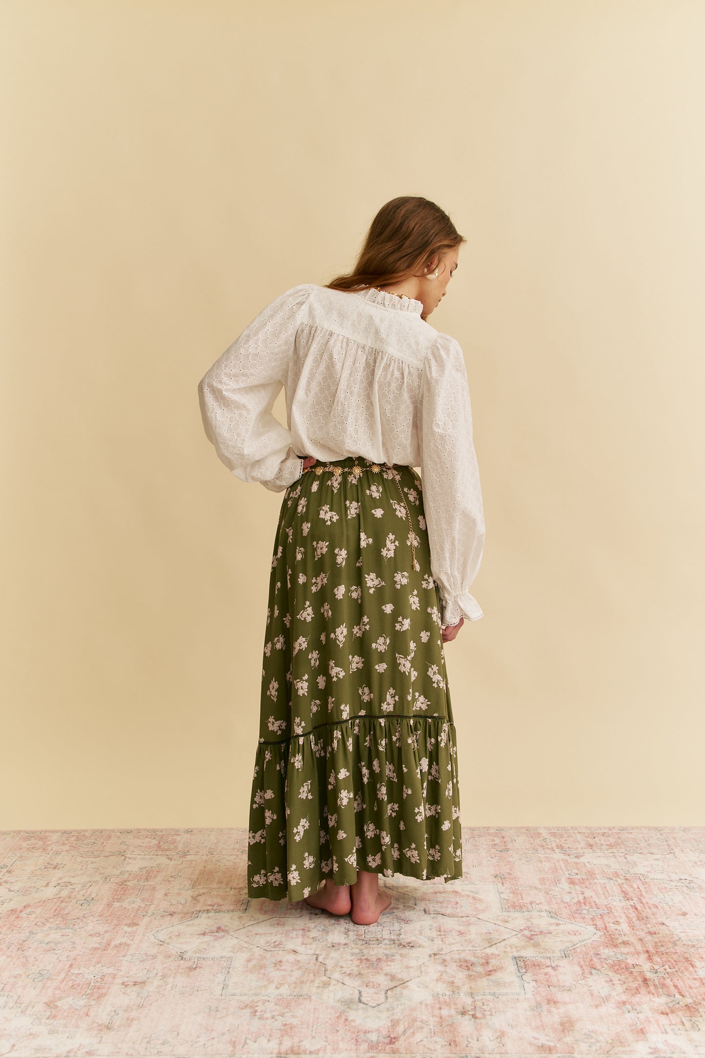 SAGE PRINT DAPHNE SKIRT
