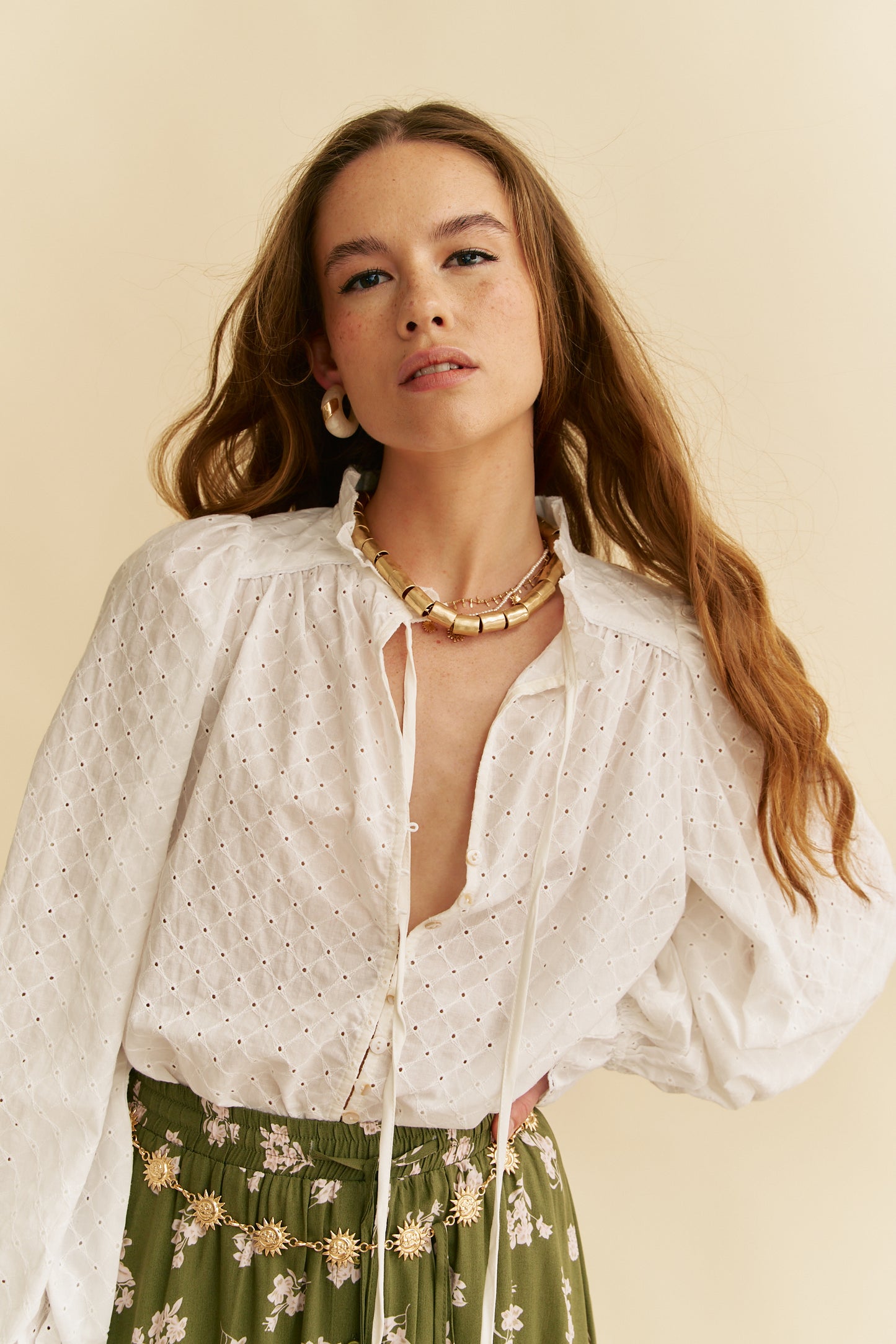 SAGE PRINT DAPHNE SKIRT