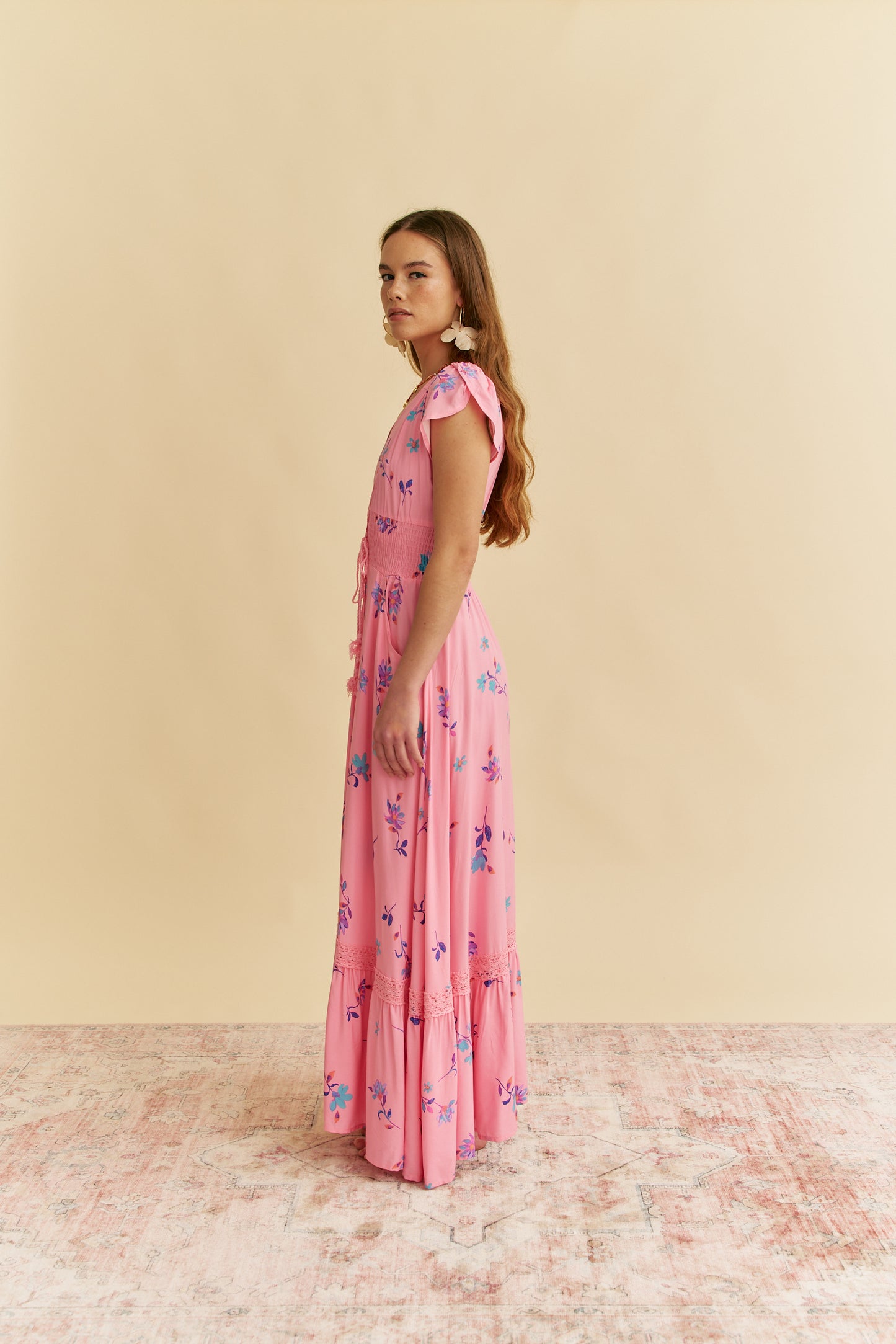 WILD BERRY PRINT ROMI MAXI DRESS