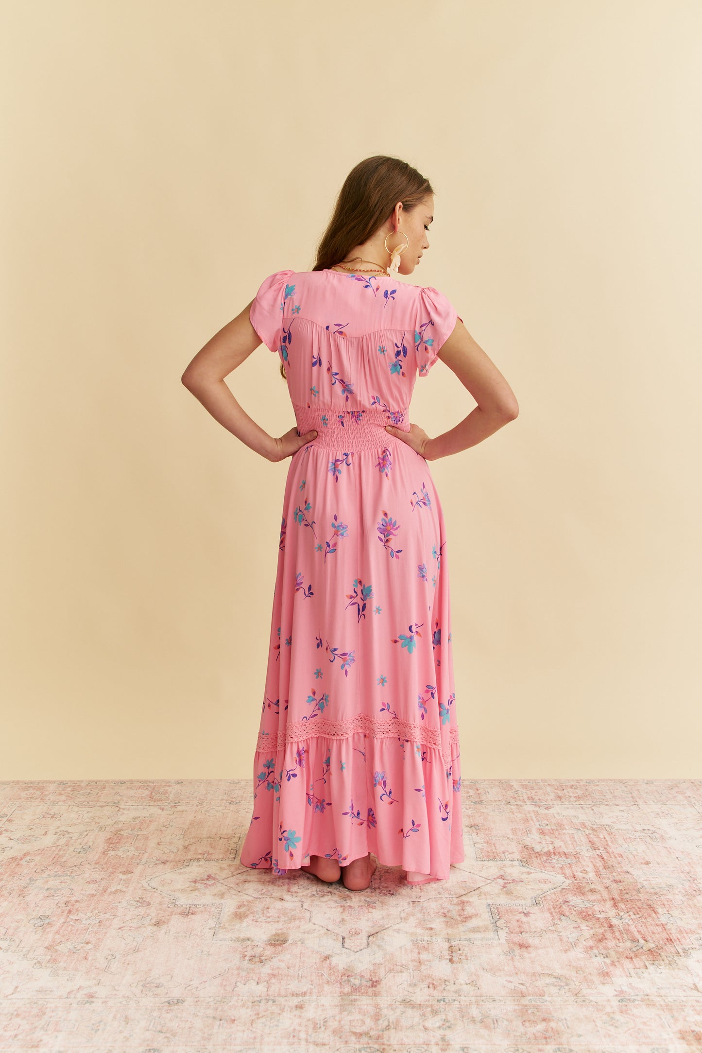 WILD BERRY PRINT ROMI MAXI DRESS
