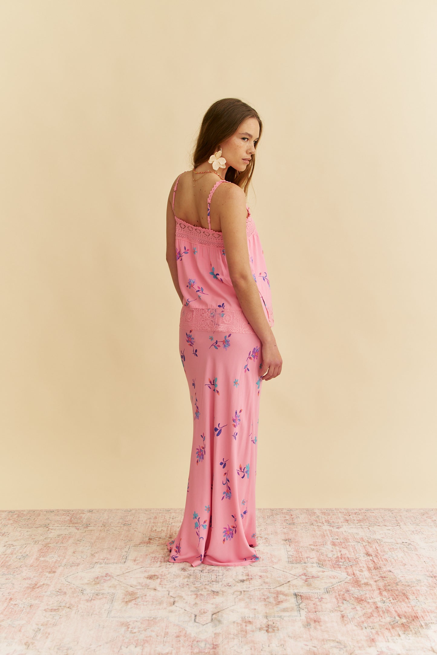 WILD BERRY PRINT WOODS MAXI SKIRT