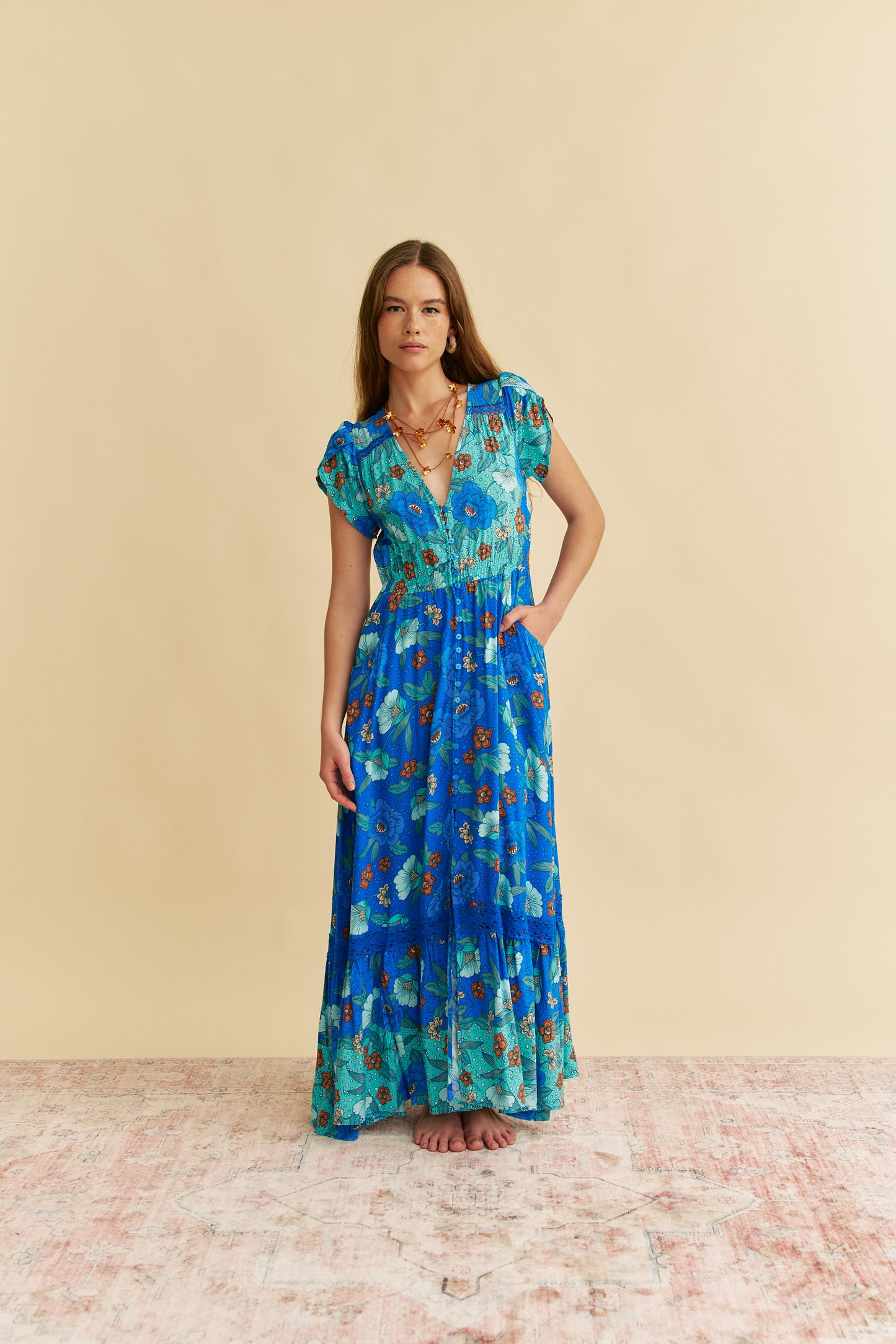 LOVE IN MIST PRINT CARMEN MAXI