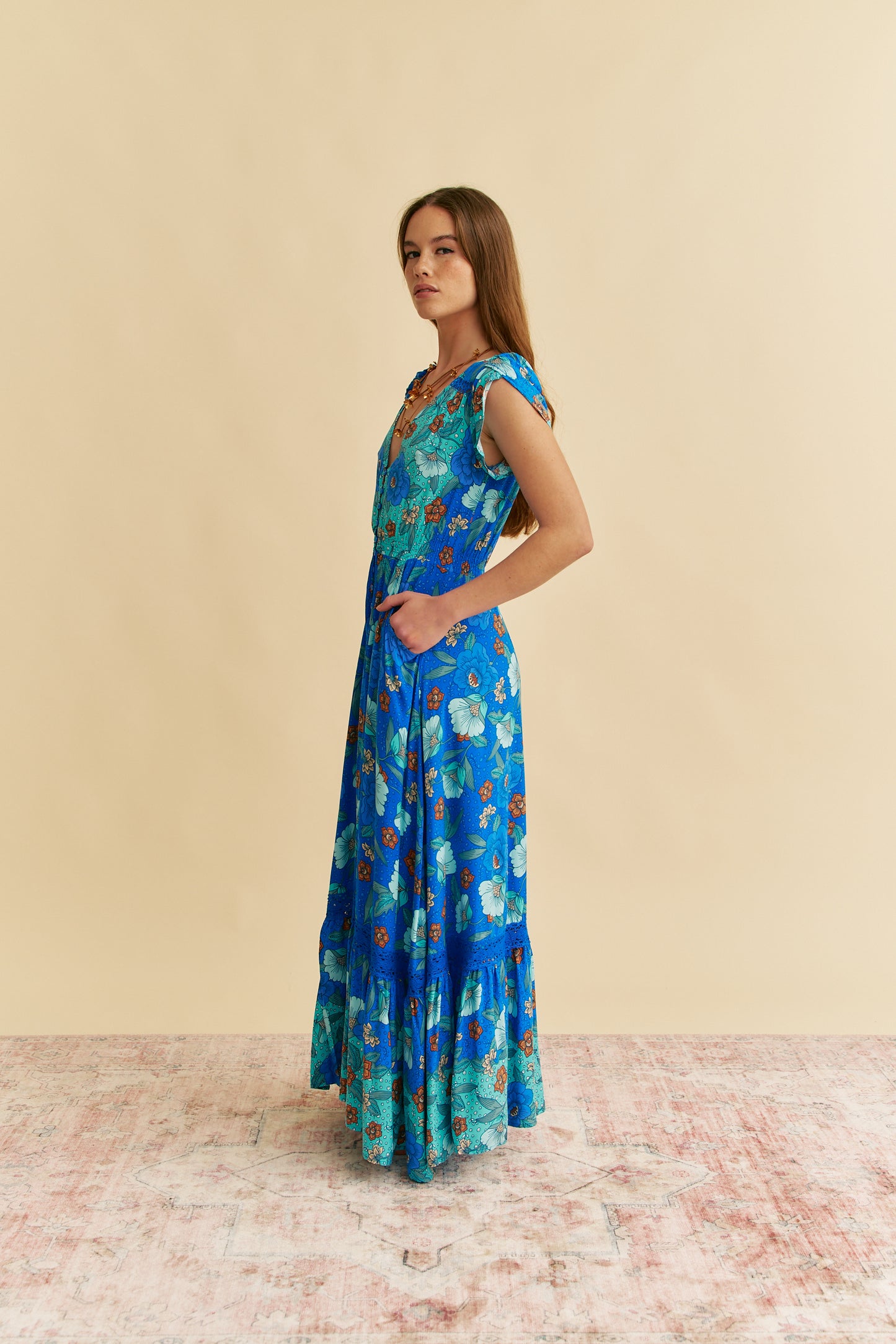 LOVE IN MIST PRINT CARMEN MAXI