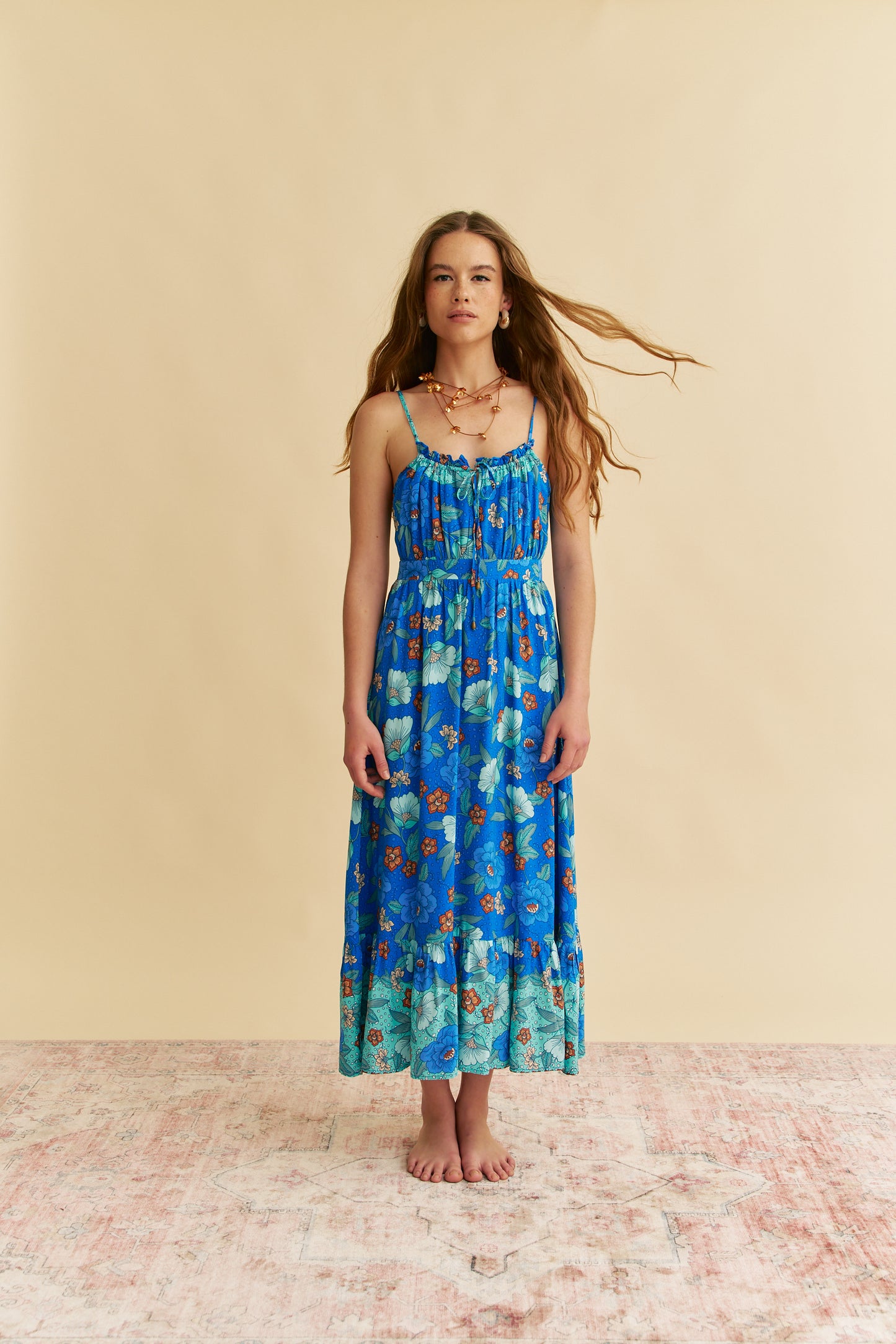 LOVE IN MIST PRINT NATALIA MIDI DRESS
