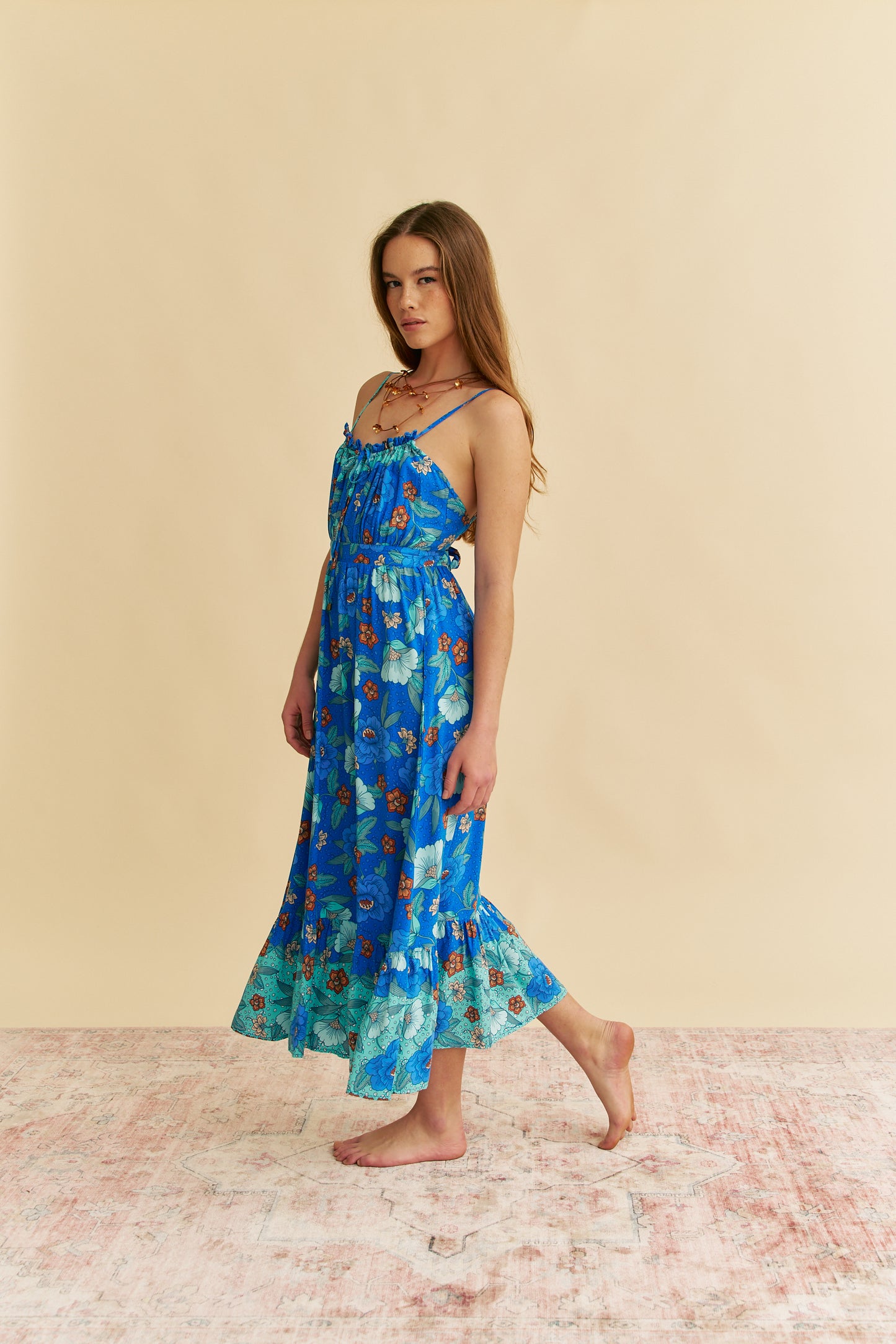 LOVE IN MIST PRINT NATALIA MIDI DRESS