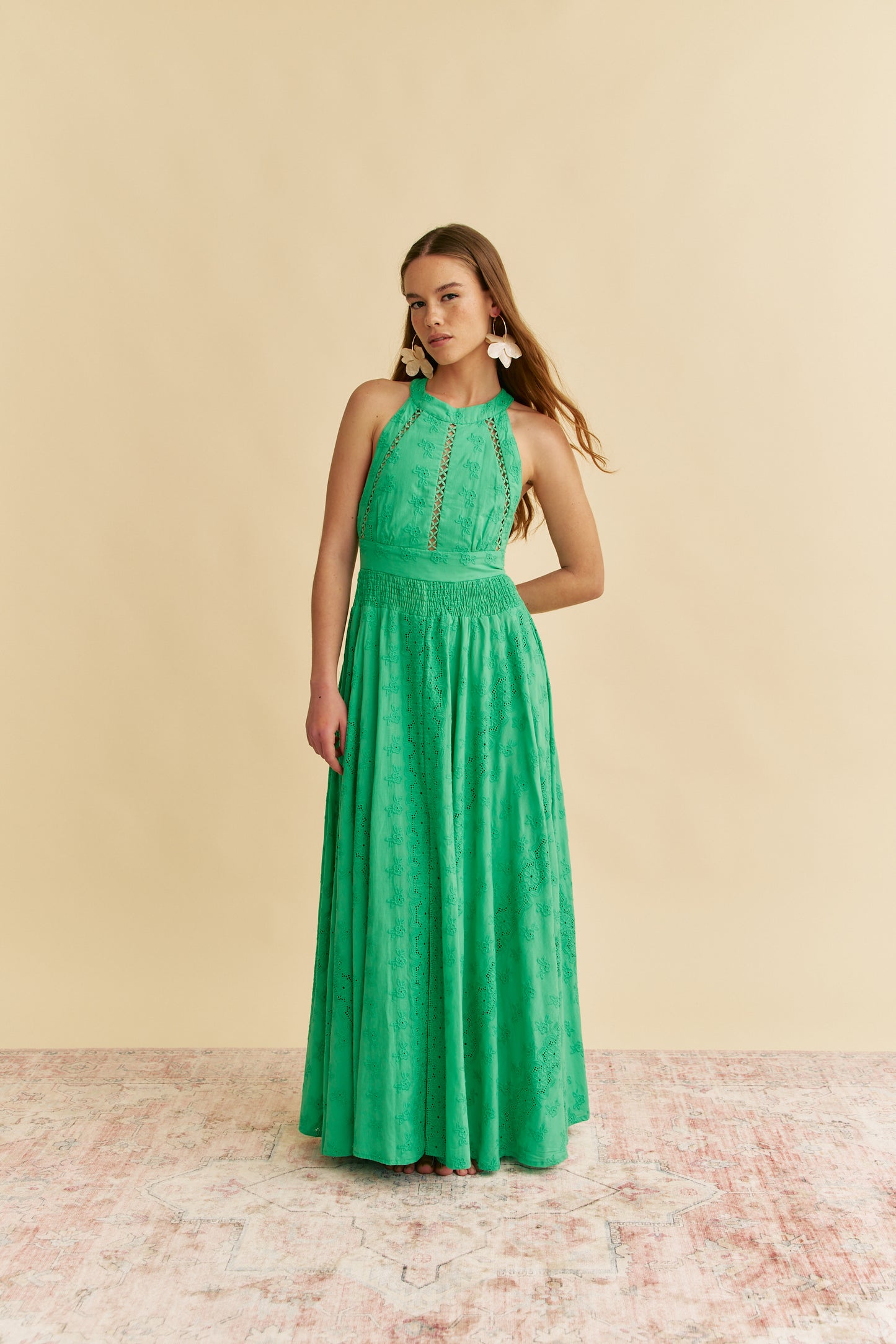 EMERALD EMBROIDERED ENDLESS SUMMER MAXI