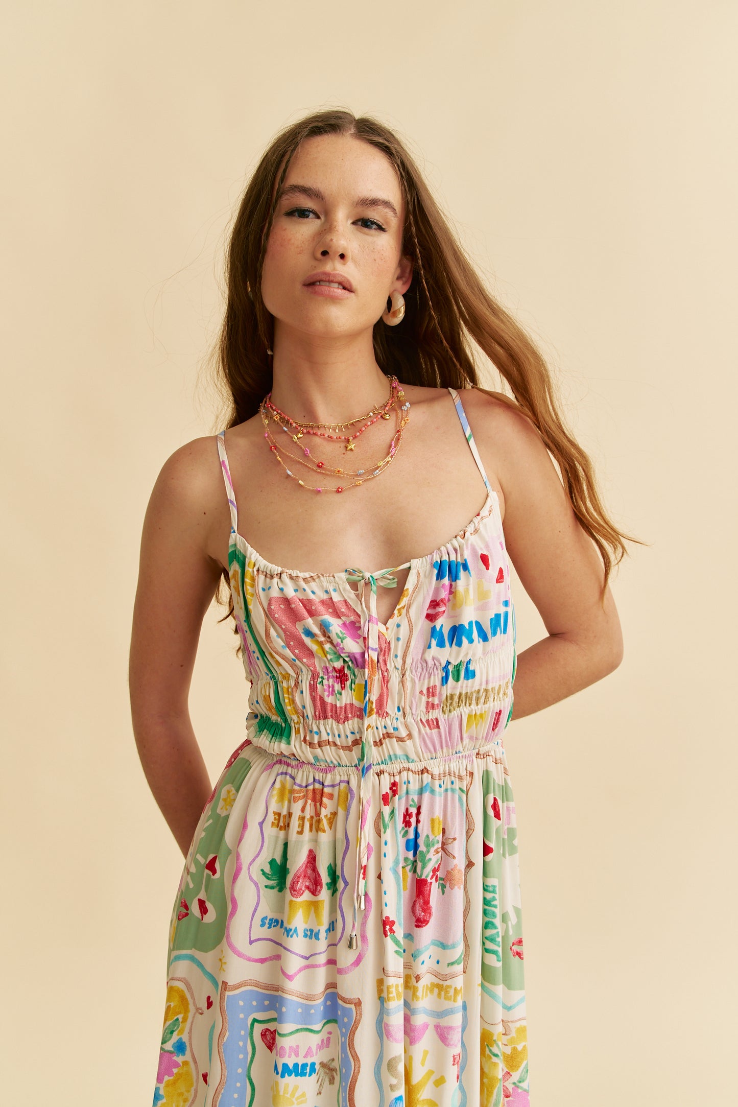 SOL MON AMI PRINT CARA DRESS