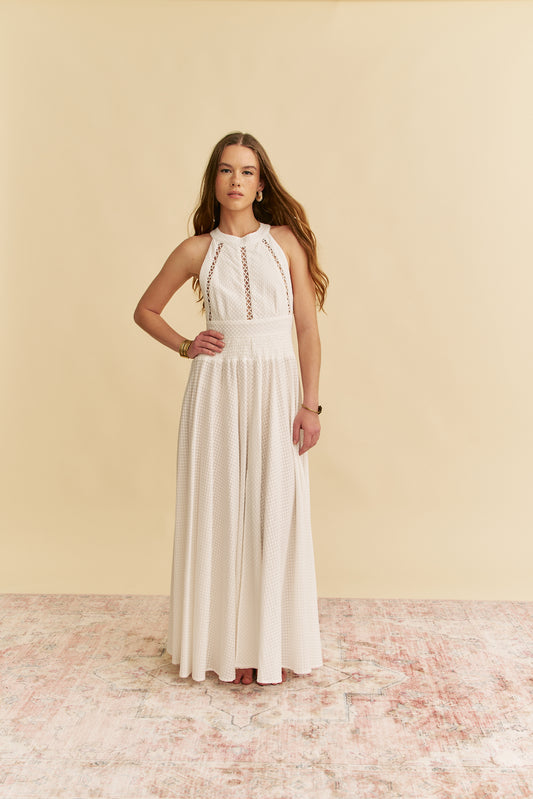 WHITE MIRAGE EMBROIDERED ENDLESS SUMMER MAXI