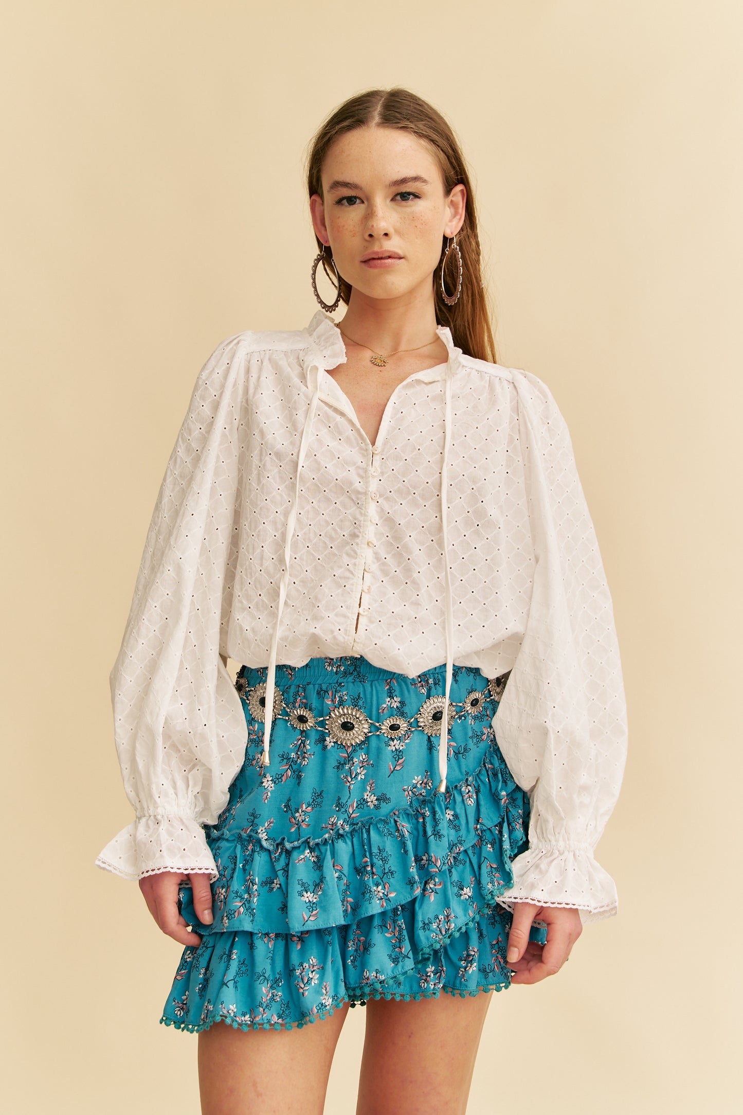 OCEAN EYES PRINT CHANCE MINI SKIRT