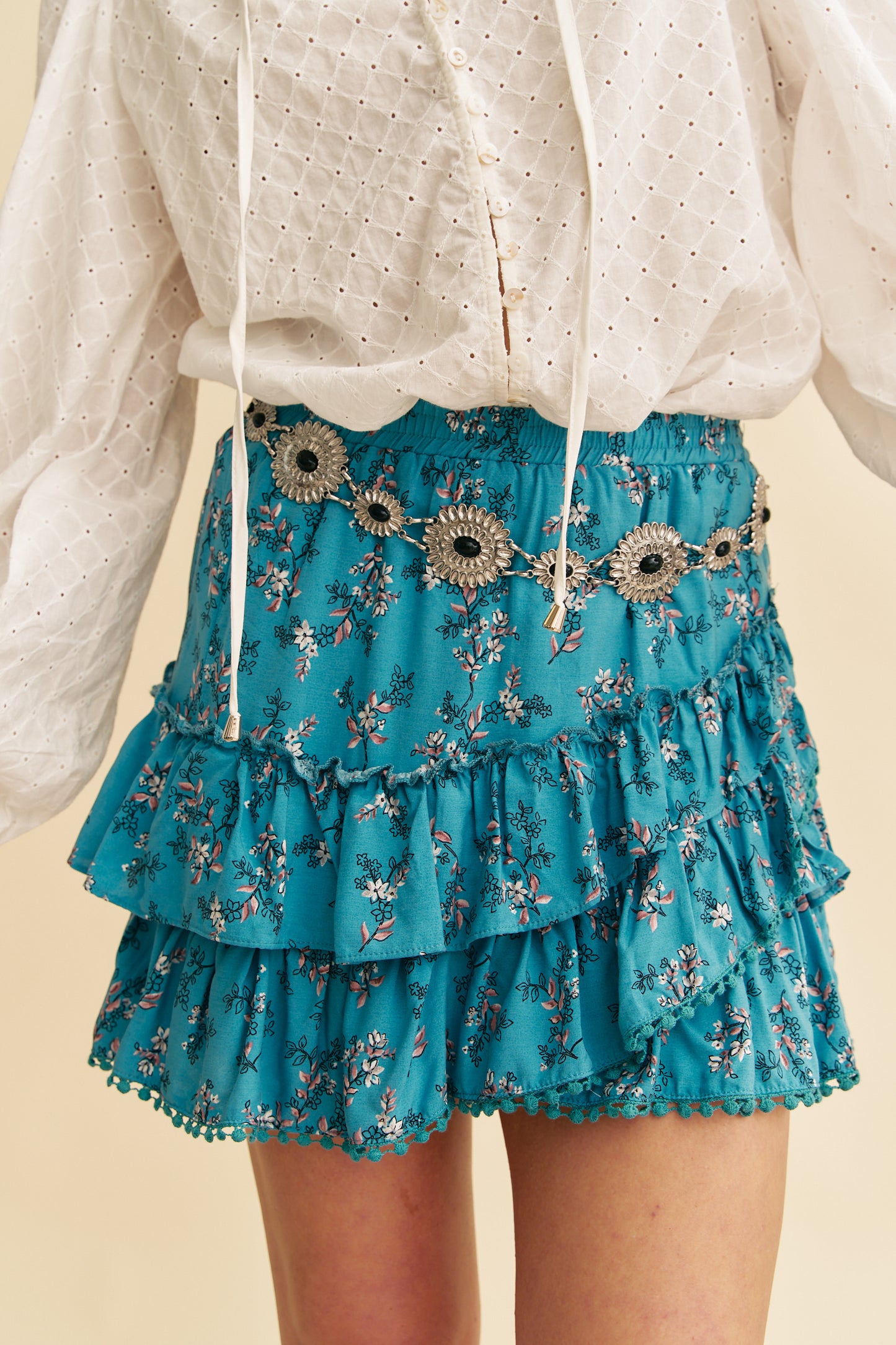 OCEAN EYES PRINT CHANCE MINI SKIRT
