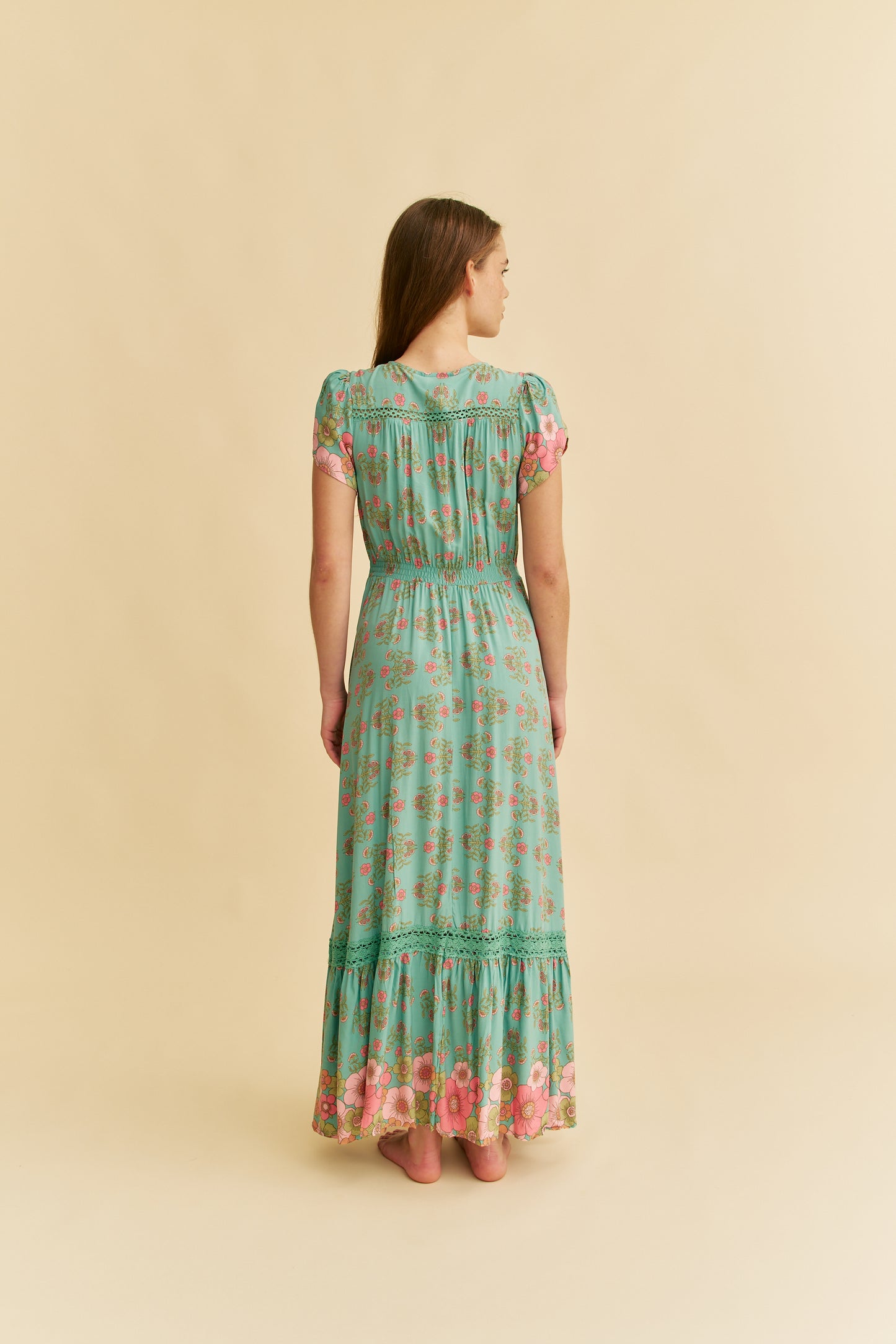 CELESTIA PRINT CARMEN MAXI DRESS