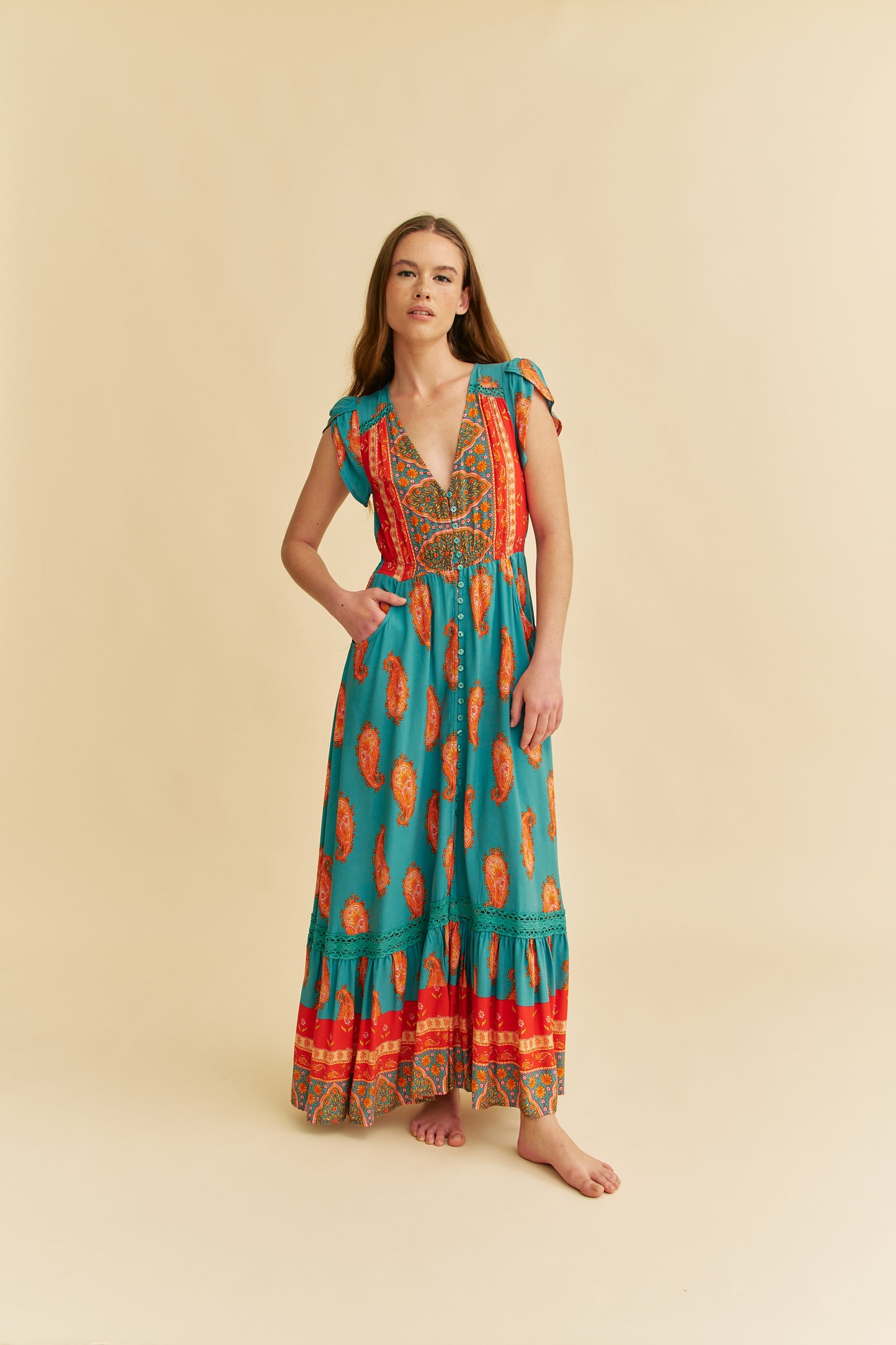 PAISLEY DREAMS CARMEN MAXI DRESS