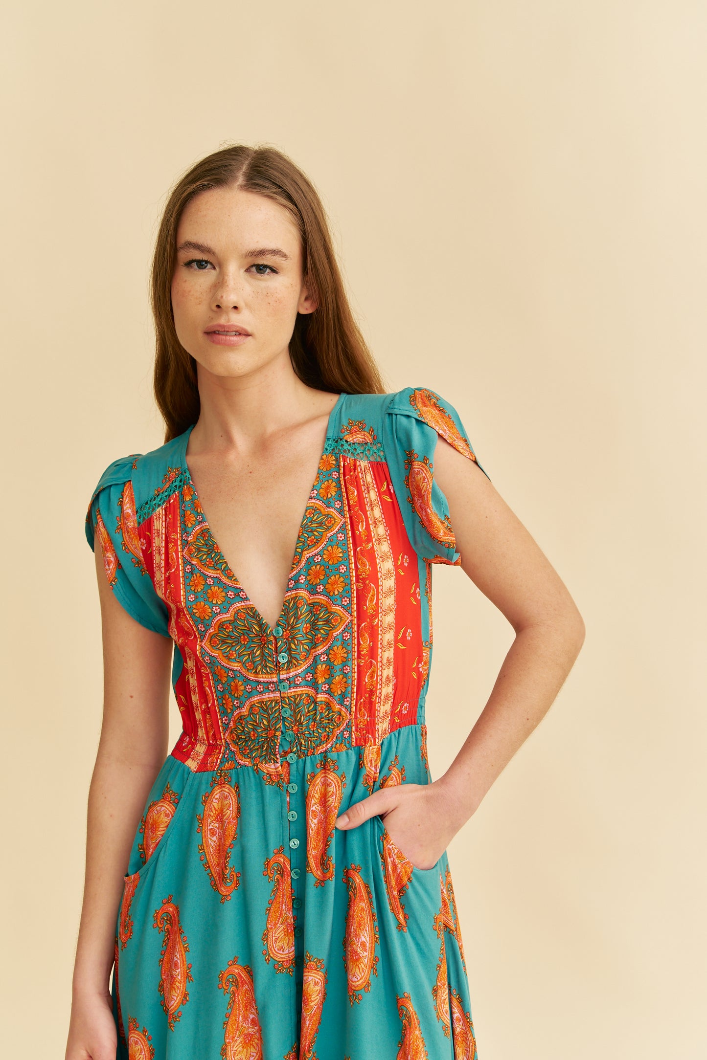 PAISLEY DREAMS CARMEN MAXI DRESS