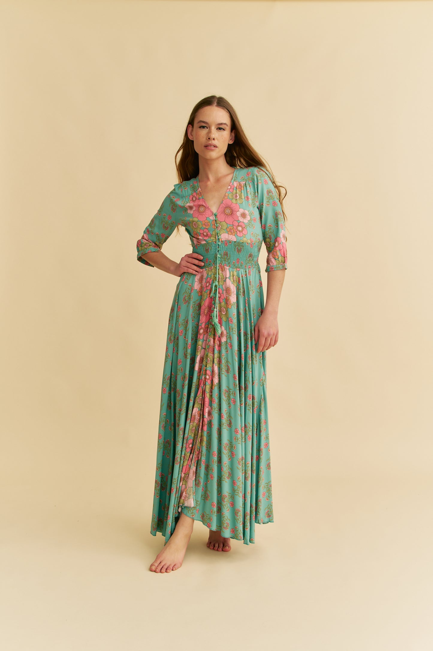 CELESTIA PRINT INDIANA MAXI DRESS