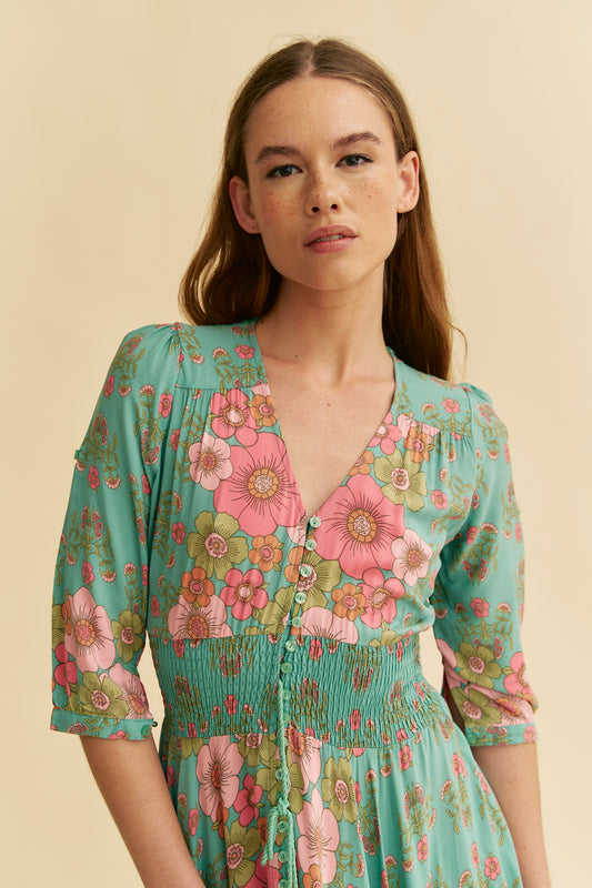 CELESTIA PRINT INDIANA MAXI DRESS