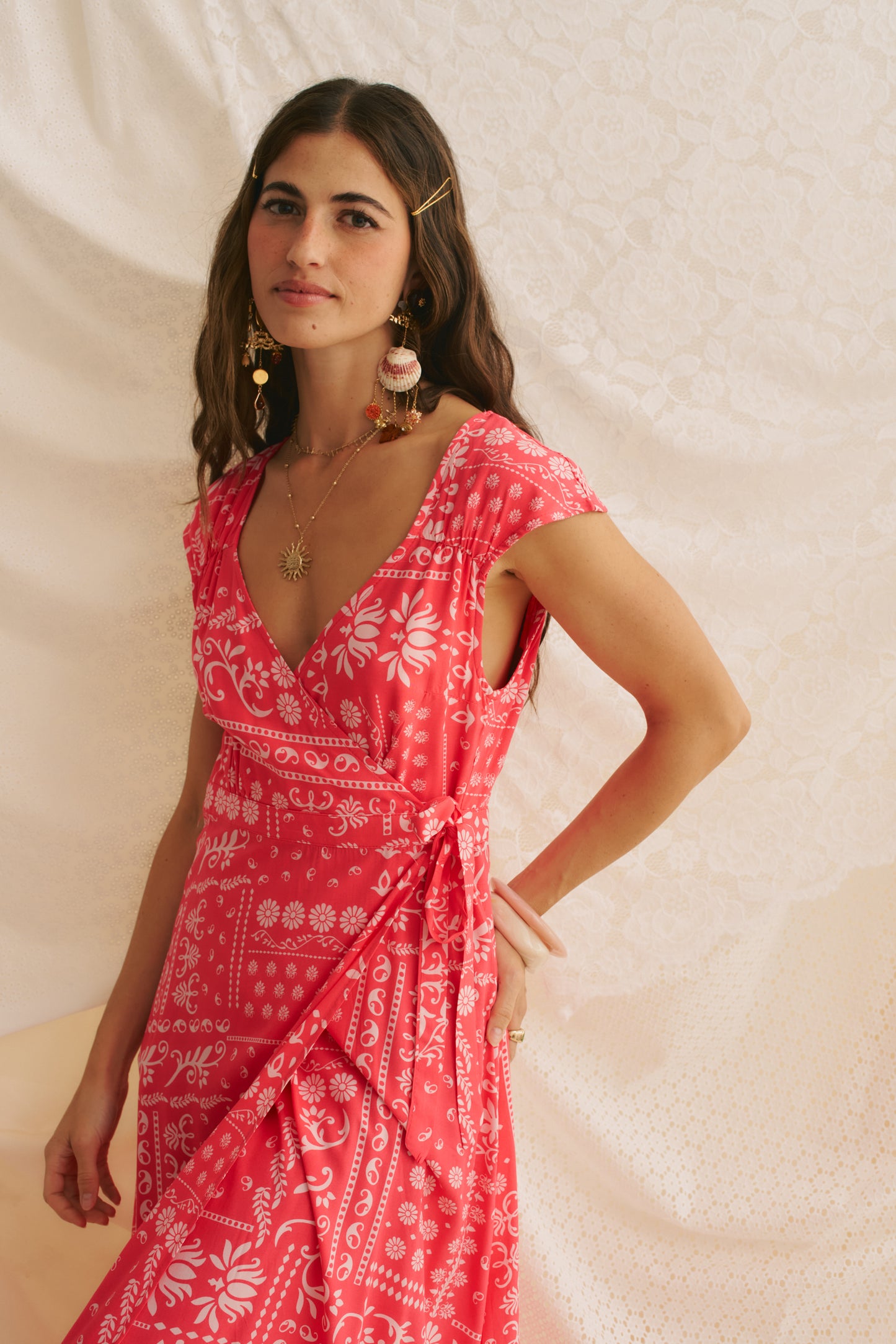 HIBISCA PRINT REMY MAXI DRESS