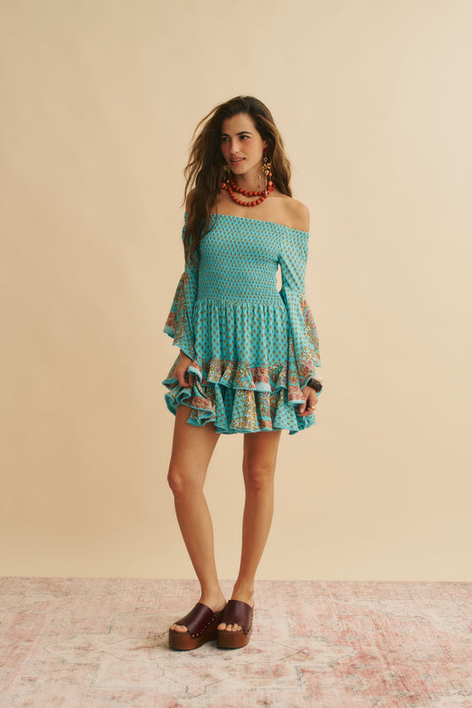 ATLANTIS PRINT PRIMROSE MINI DRESS