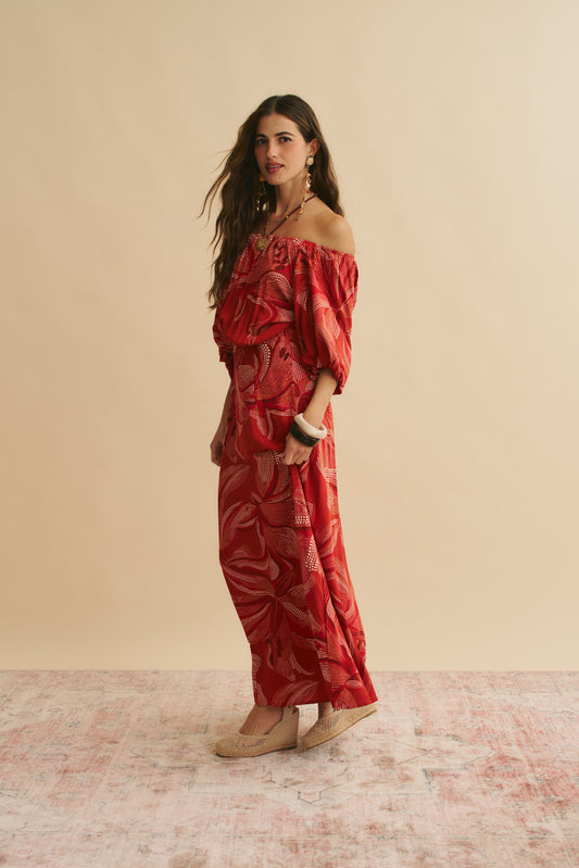 HIBISCUS PRINT HALLIE MAXI