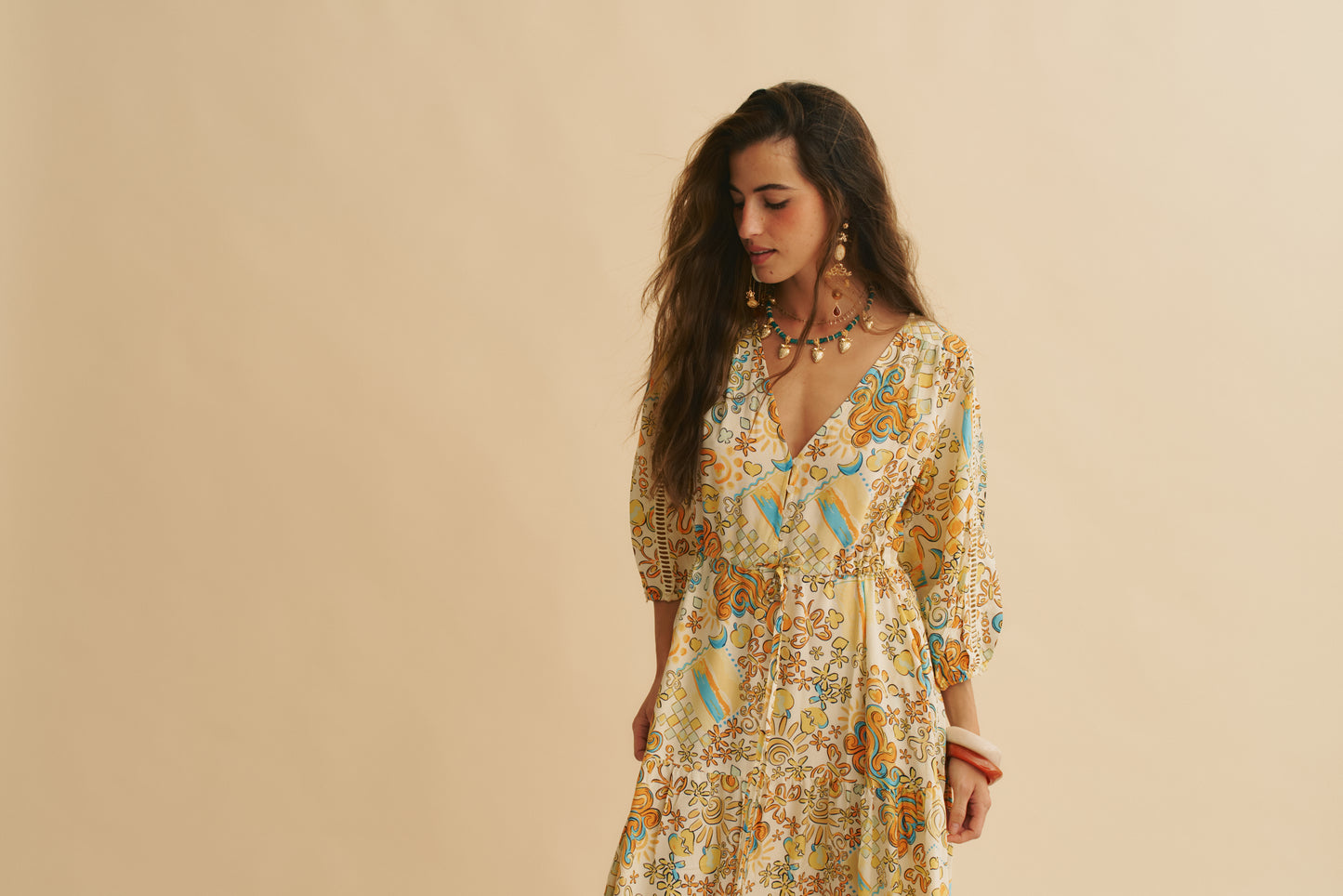 SONNIE PRINT EBONY MAXI